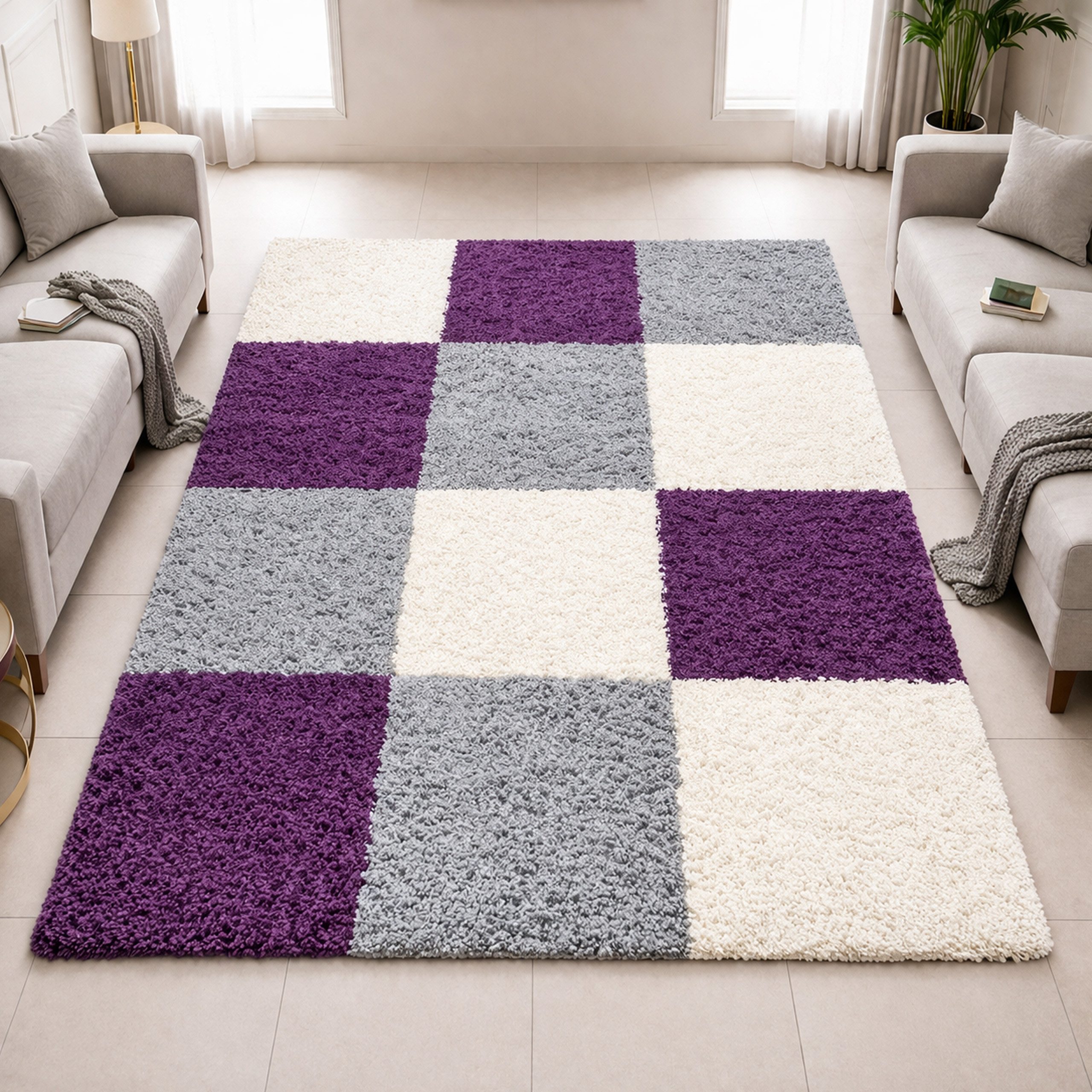 Carpetia Hochflor-Teppich Modernes Shaggy-Design, rechteckig, Höhe: 30 mm, weich, pflegeleicht, strapazierfähig