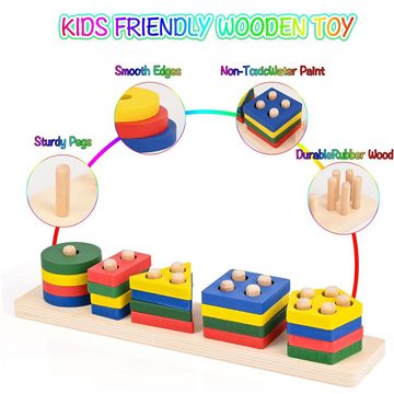 Deggelbam Spielbogen Montessori Holz Spielzeug, Buchenholz - Lernspiel - Pädagogisch wertvoll