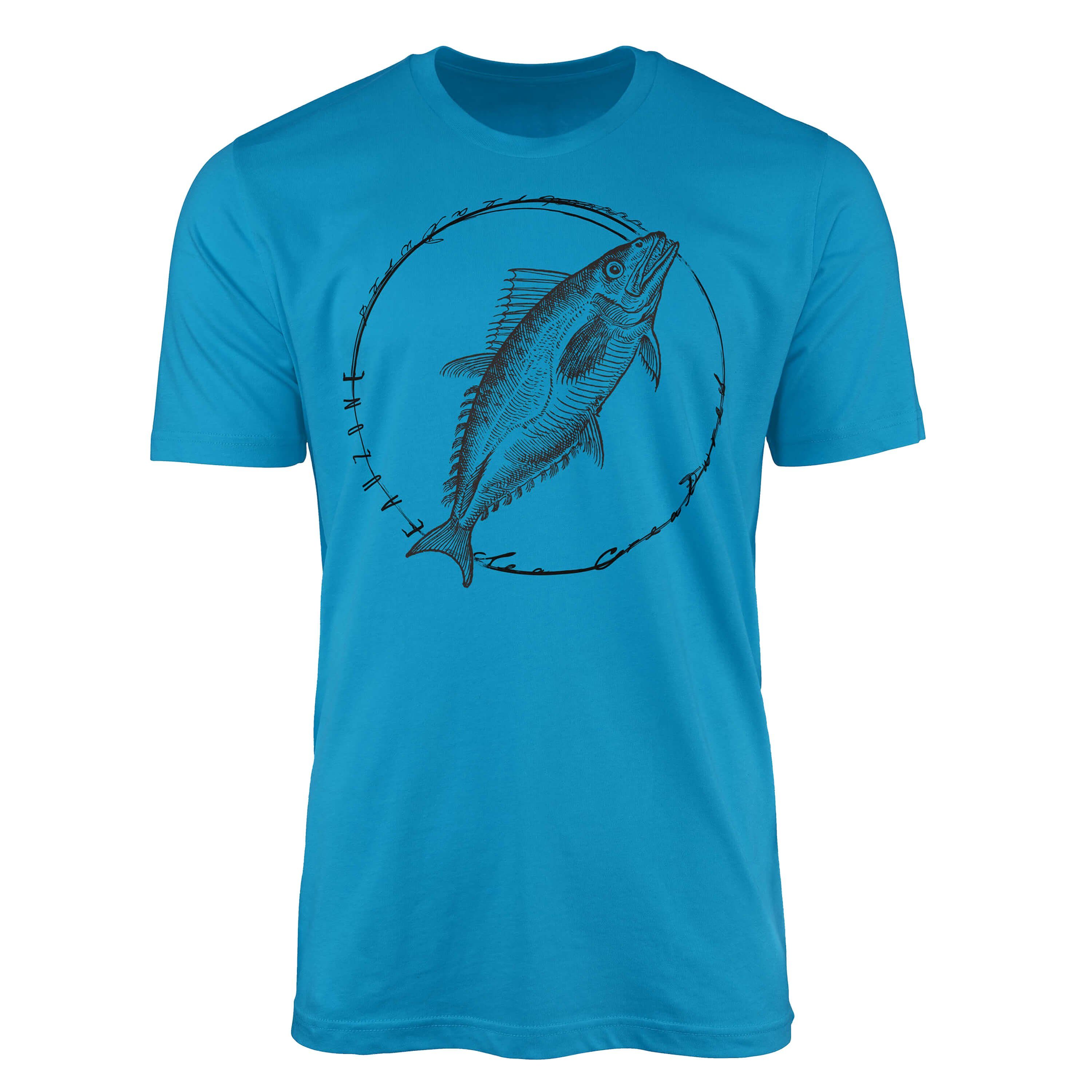 Sinus Art T-Shirt T-Shirt Tiefsee Fische - Serie: Sea Creatures, feine Struktur und sportlicher Schnitt / Sea 098 Atoll