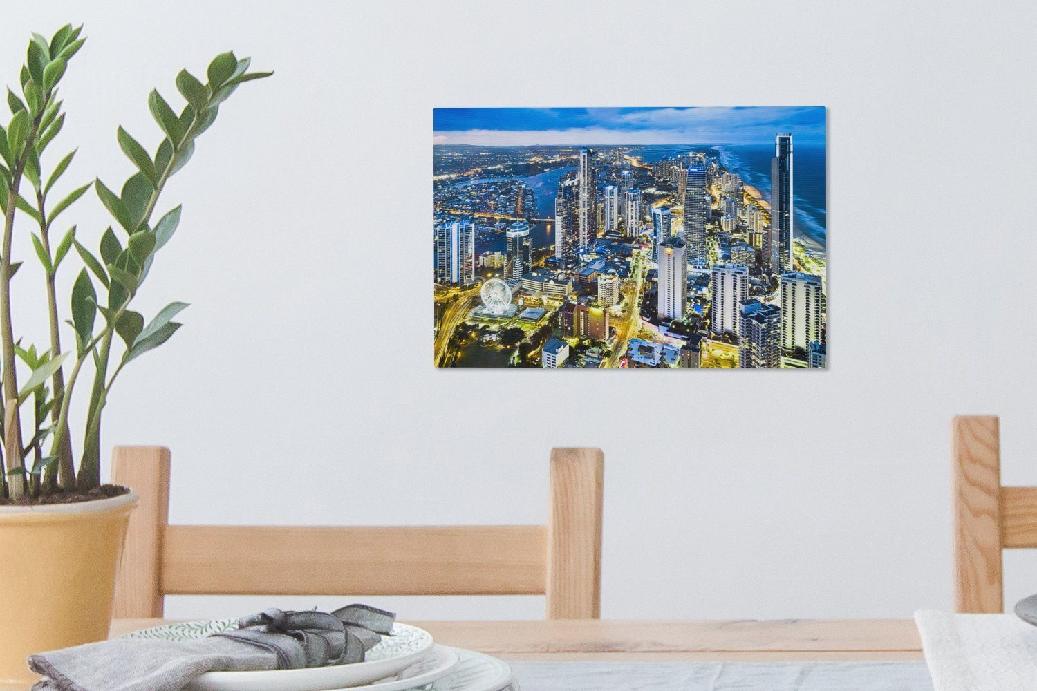 Abenddämmerung Australien, in 30x20 St), (1 cm Queensland, OneMillionCanvasses® Aufhängefertig, in Leinwandbild Goldküste der Wanddeko, Die Leinwandbilder, Wandbild