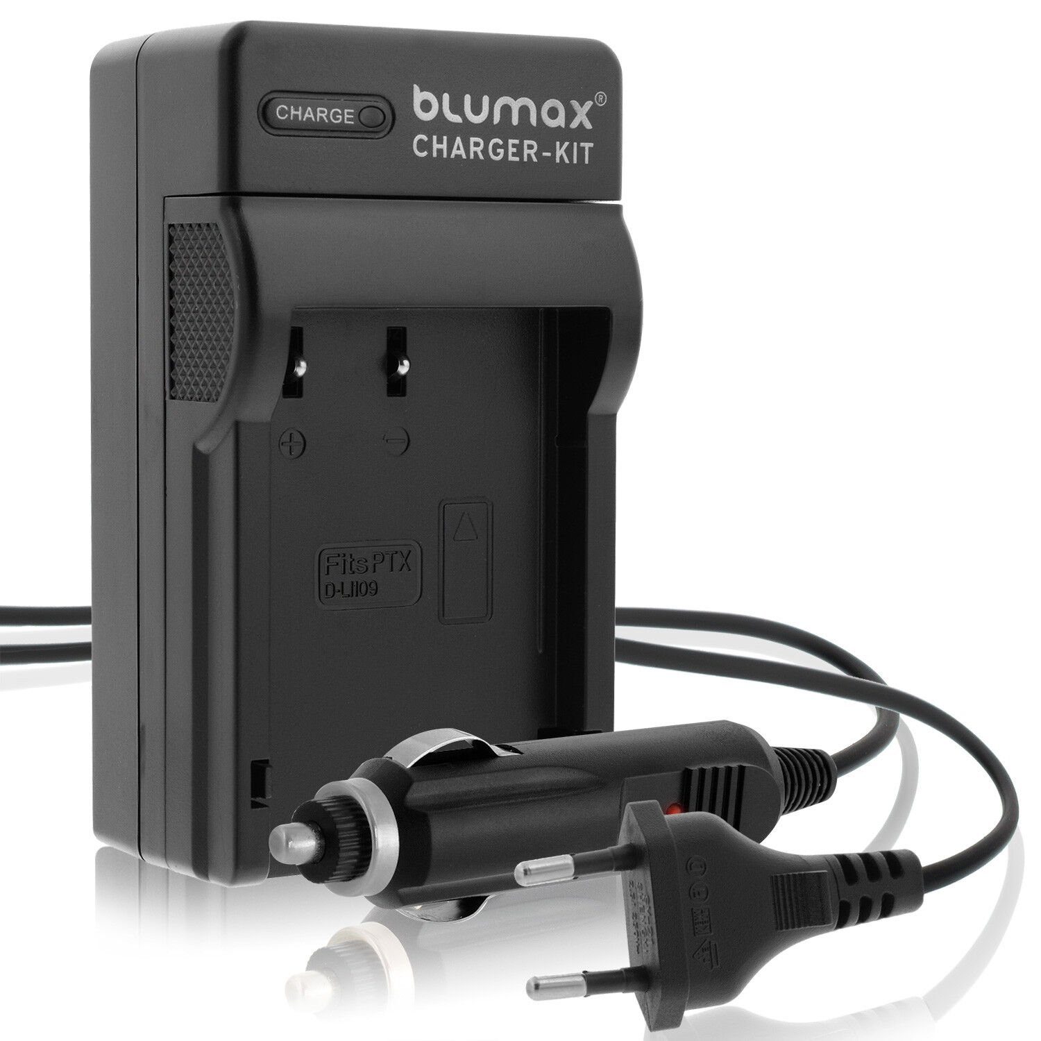 Blumax Ladegerät für Pentax D-Li109 K-30, Kamera-Akku K-500, K-50, K-S1, K-S2