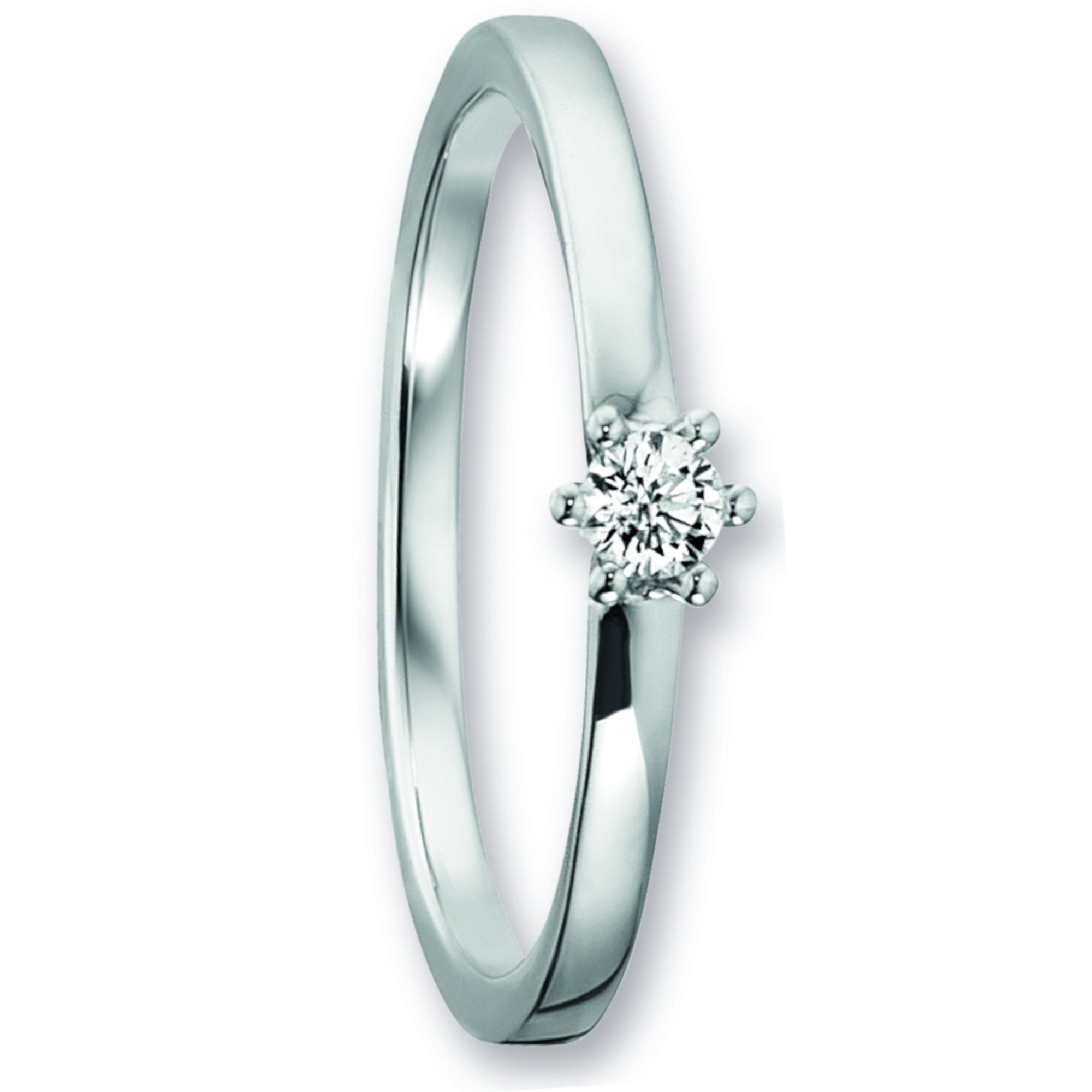 ONE ELEMENT Diamantring 0.09 ct Diamant Brillant Ring aus 585 Weißgold, Damen Gold Schmuck