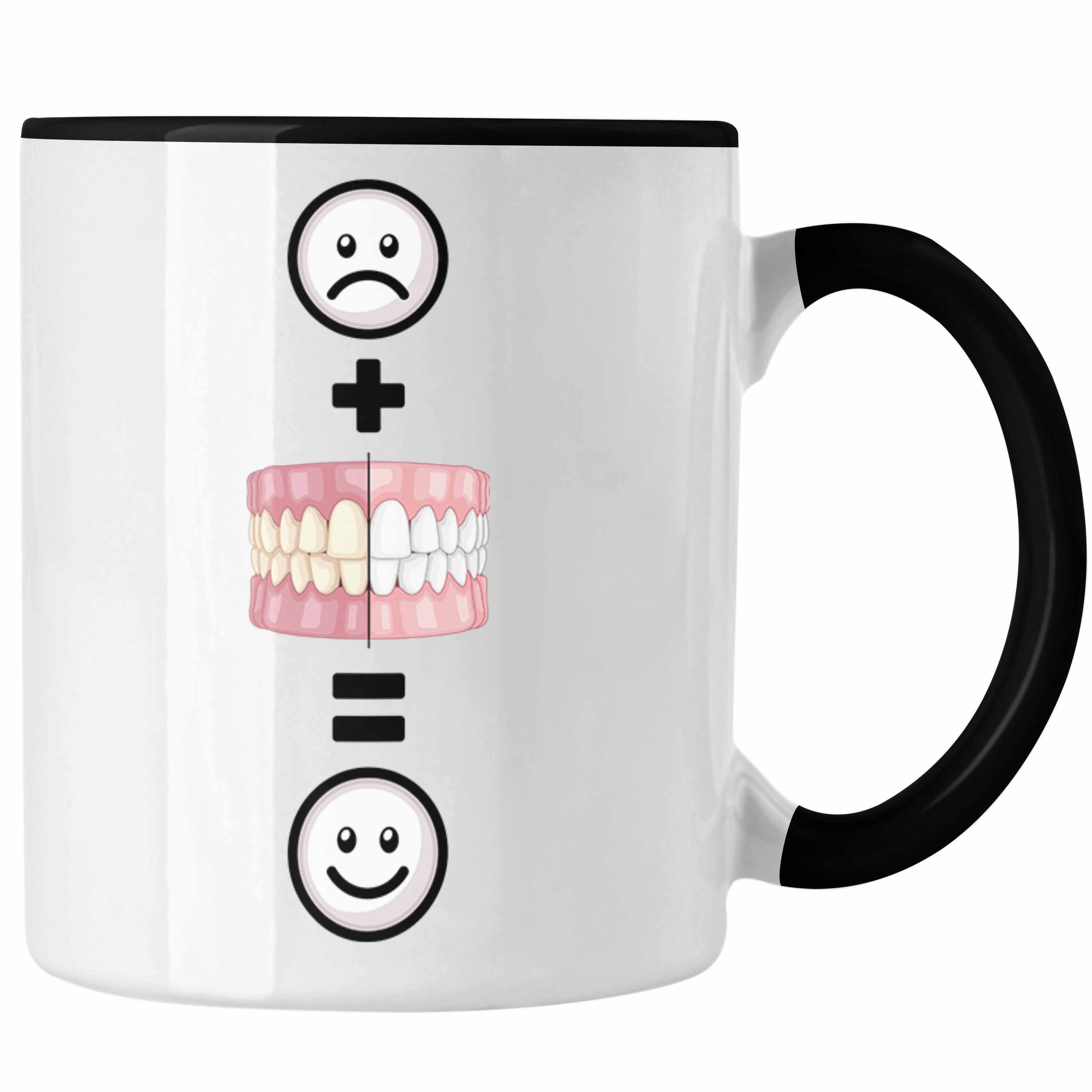 Trendation Tasse Zahnazt Tasse Fachangestellte Schwarz Zahnmedizinische für Zahnärztin Geschenk