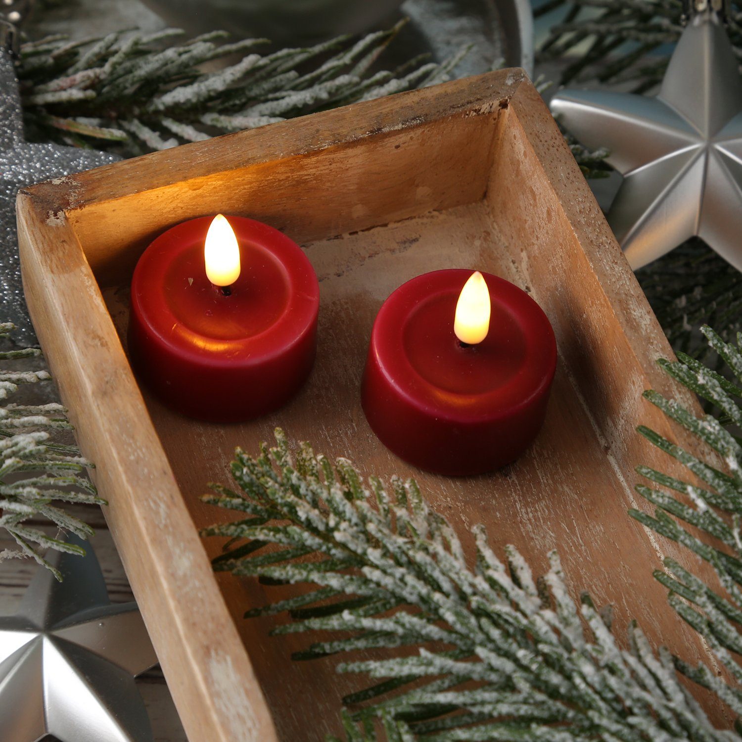 Deluxe Homeart LED-Kerze LED Teelichter Mia flackernde mit Batterien D: 4,1 günstig online kaufen