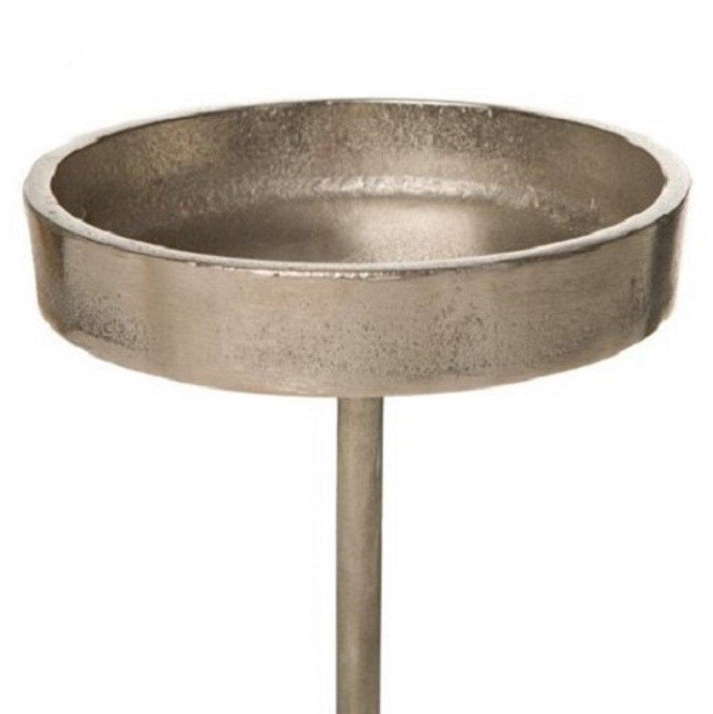 Dragimex Adventsleuchter Kerzenpick, Aluminium Kerzenhalter Kerzenteller 8,5cm Silber