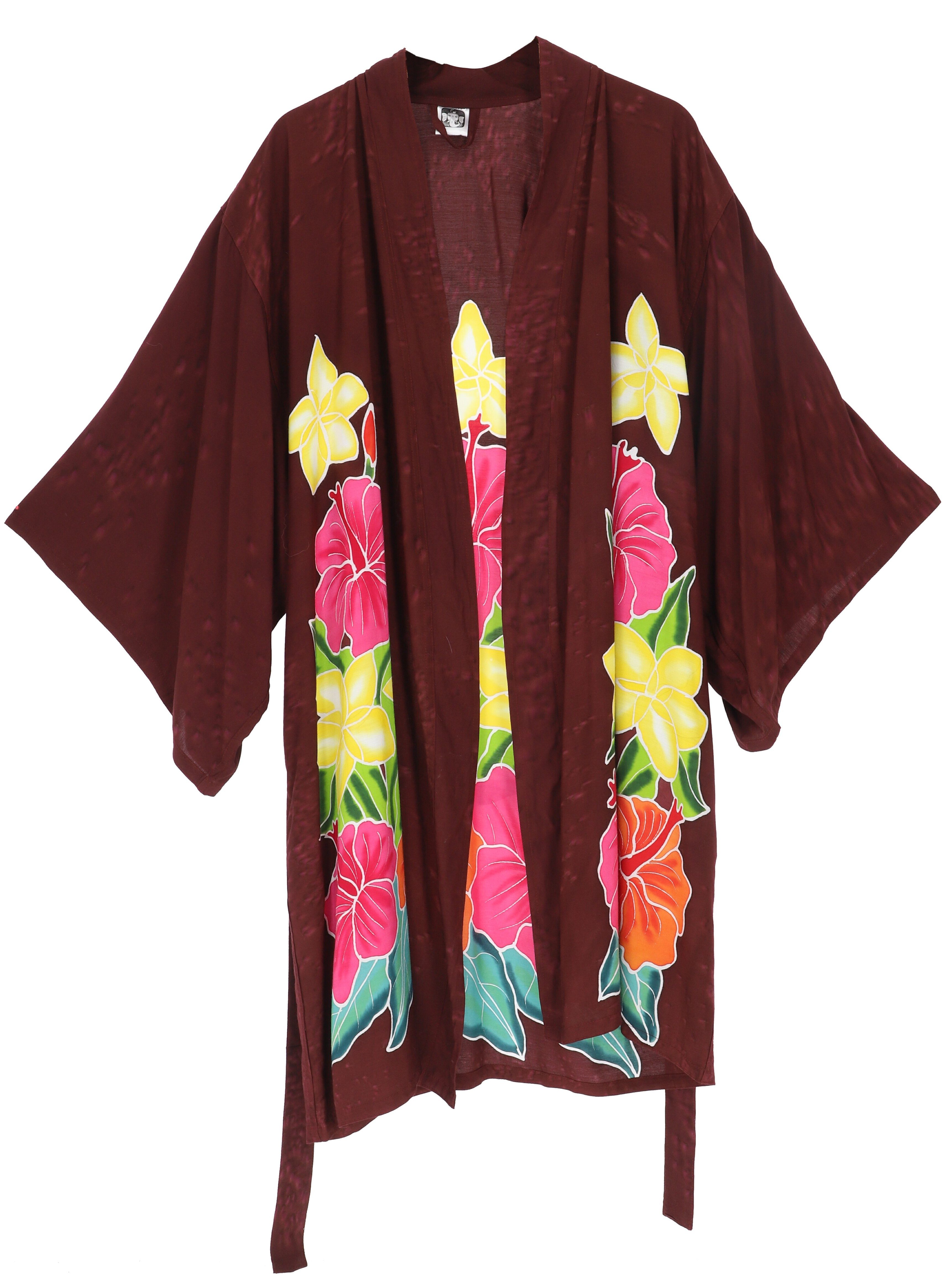 Guru-Shop Kimono Handbemalter Sommer Kimono, balinesischer.., alternative Bekleidung