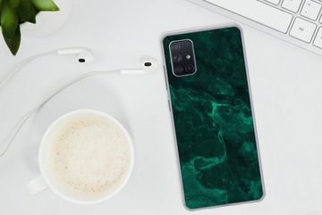 MuchoWow Handyhülle Marmor - Limone - Grün - Strukturiert - Marmoroptik, Phone Case, Handyhülle Samsung Galaxy A71, Silikon, Schutzhülle