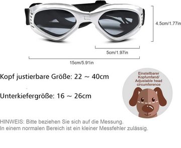 GelldG Sonnenbrille Hunde Sonnenbrille Verstellbarer Riemen für UV-Sonnenbrillen