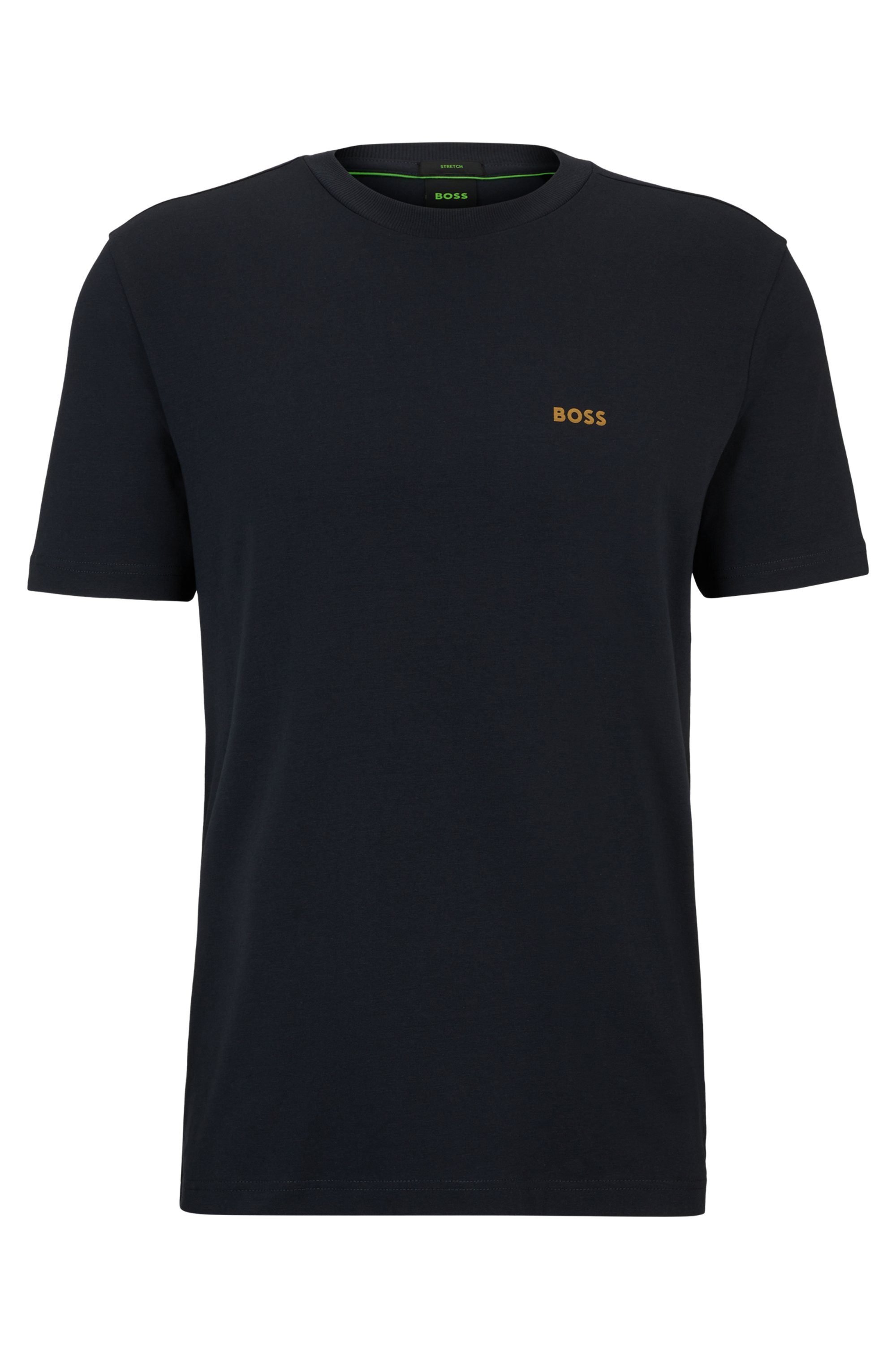 BOSS GREEN Rundhalsshirt Tee mit gummiertem günstig online kaufen
