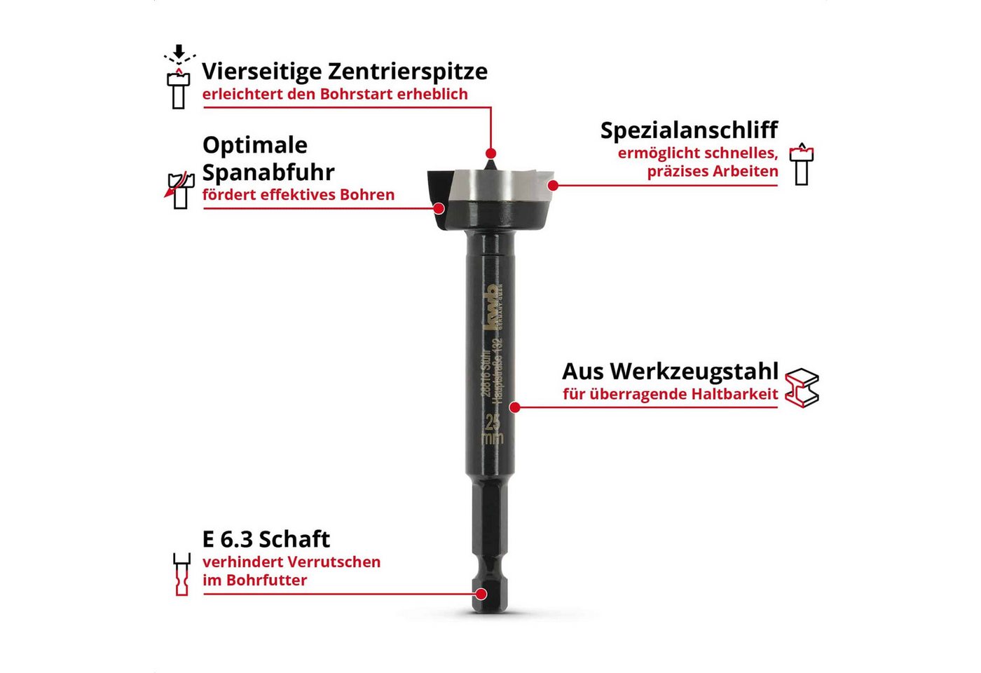 Thumbnail - kwb Universalbohrer KWB Forstnerbohrer, 706425, 25 mm