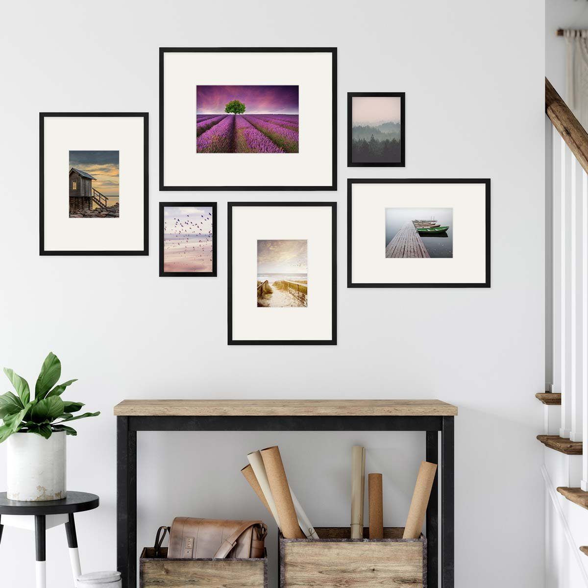 PHOTOLINI Bilderrahmen 6er Set Modern Schmal günstig online kaufen