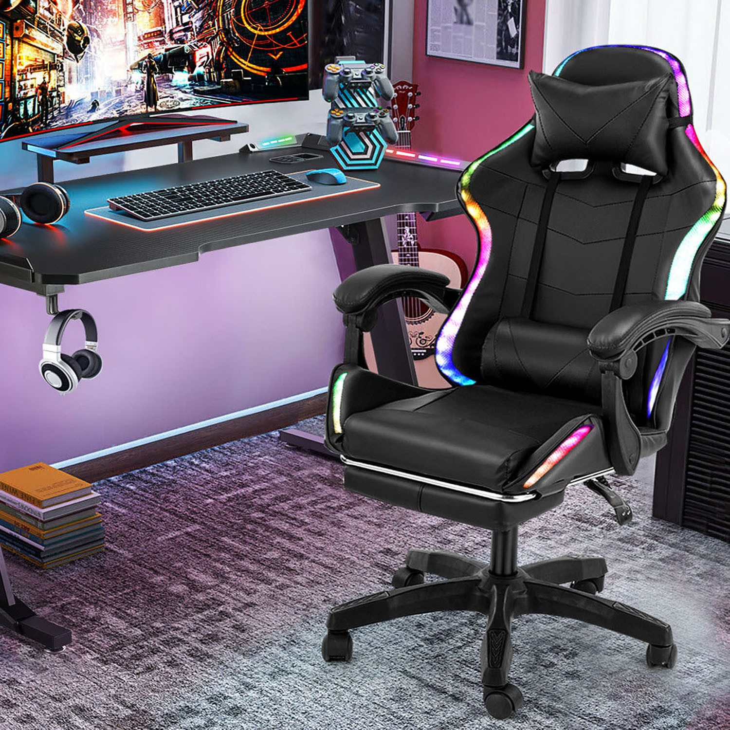 oyajia Gaming-Stuhl RGB Gaming Chair, LED günstig online kaufen