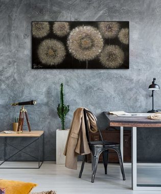 KUNSTLOFT Gemälde Meer aus Pusteblumen 120x60 cm, Leinwandbild 100% HANDGEMALT Wandbild Wohnzimmer