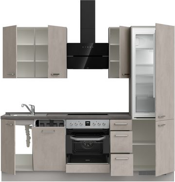 nobilia® Küchenzeile "Riva premium", vormontiert, Ausrichtung wählbar, Breite 240 cm, mit E-Geräten