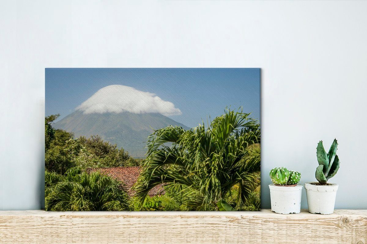 Wolke Wanddeko, Leinwandbilder, dem St), Leinwandbild Insel cm der Vulkan Ometepe, 30x20 auf auf Wandbild (1 OneMillionCanvasses® Aufhängefertig,