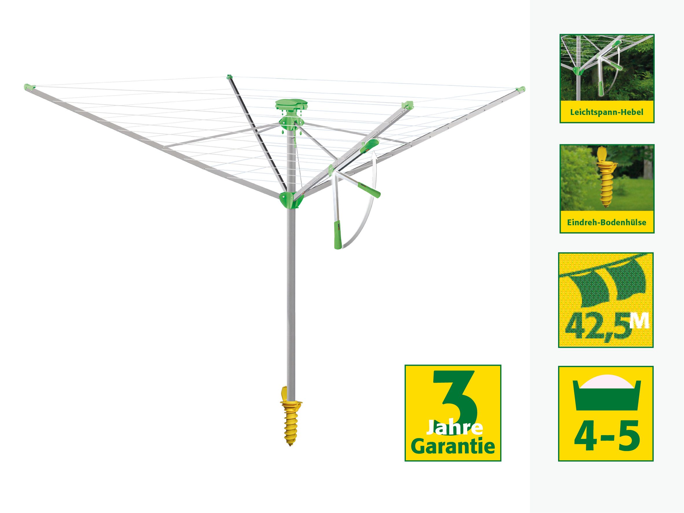 Juwel Wäschespinne Juwel Wäschespinne Novaplus 500 Easy (Wäscheschirm, 2,95 m, Automatik