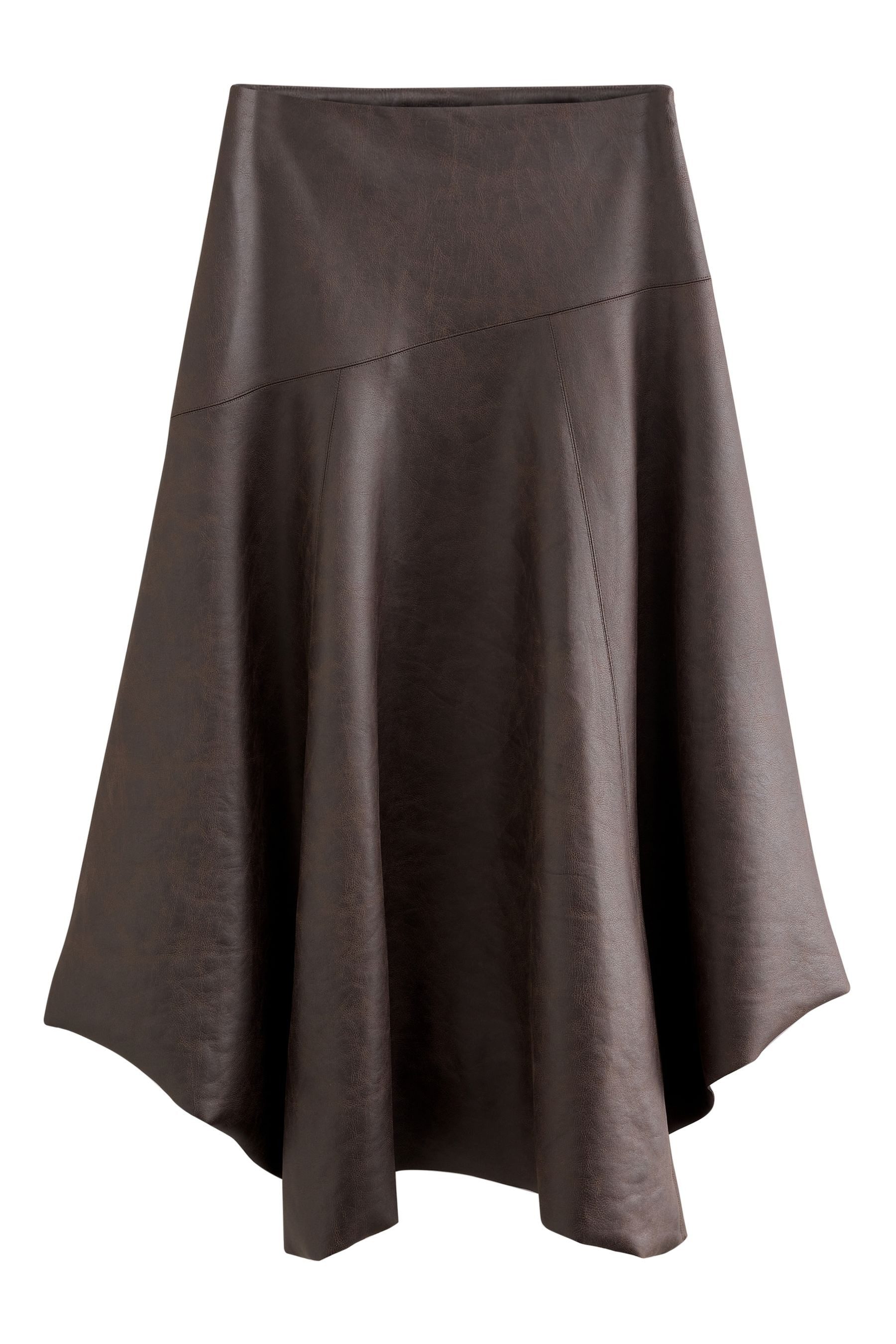 Next Midirock Asymmetrischer Midirock aus Kunstleder günstig online kaufen