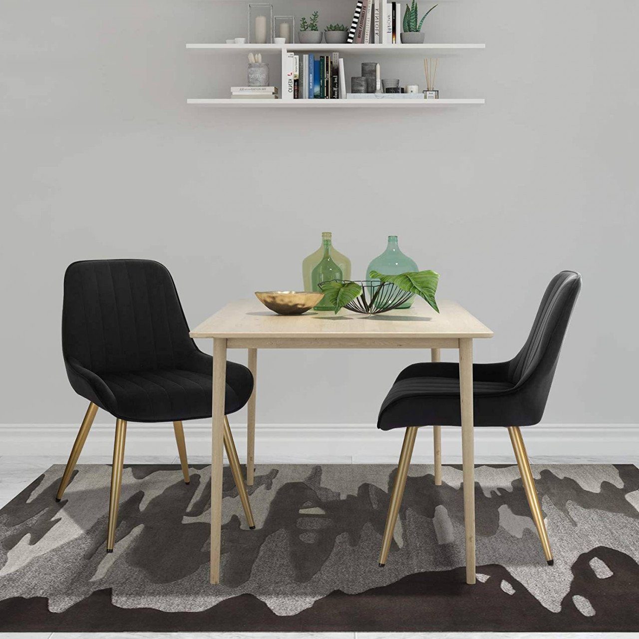 EUGAD Esszimmerstuhl (4 St), Retro, Sitzfläche aus Samt, mit Metallbeine günstig online kaufen