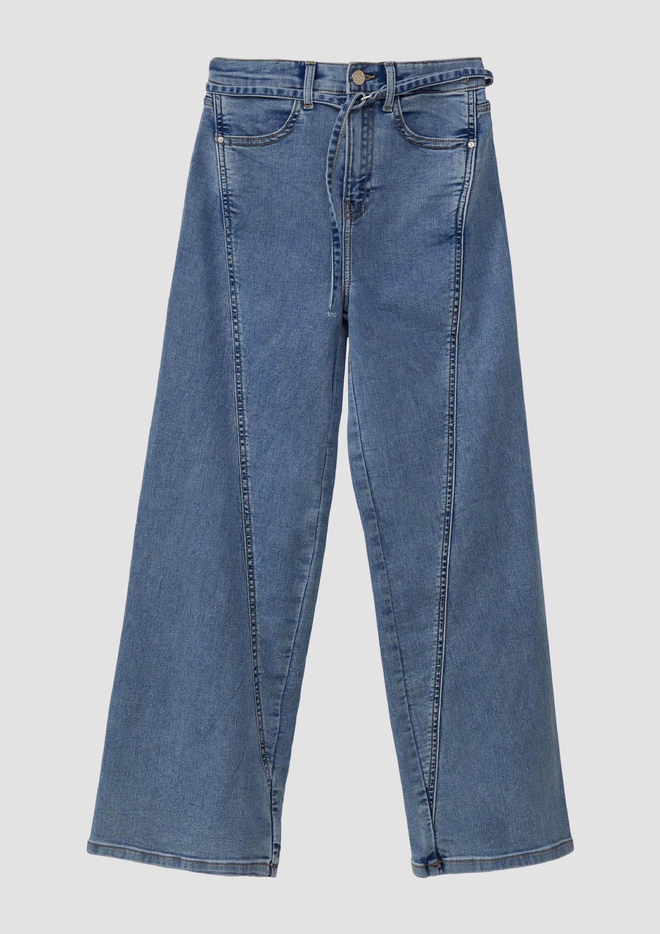 s.Oliver Weite Jeans Jeans-Hose Jeans / Regular Fit / High Rise / Wide Leg / Waschung / Textilgürtel