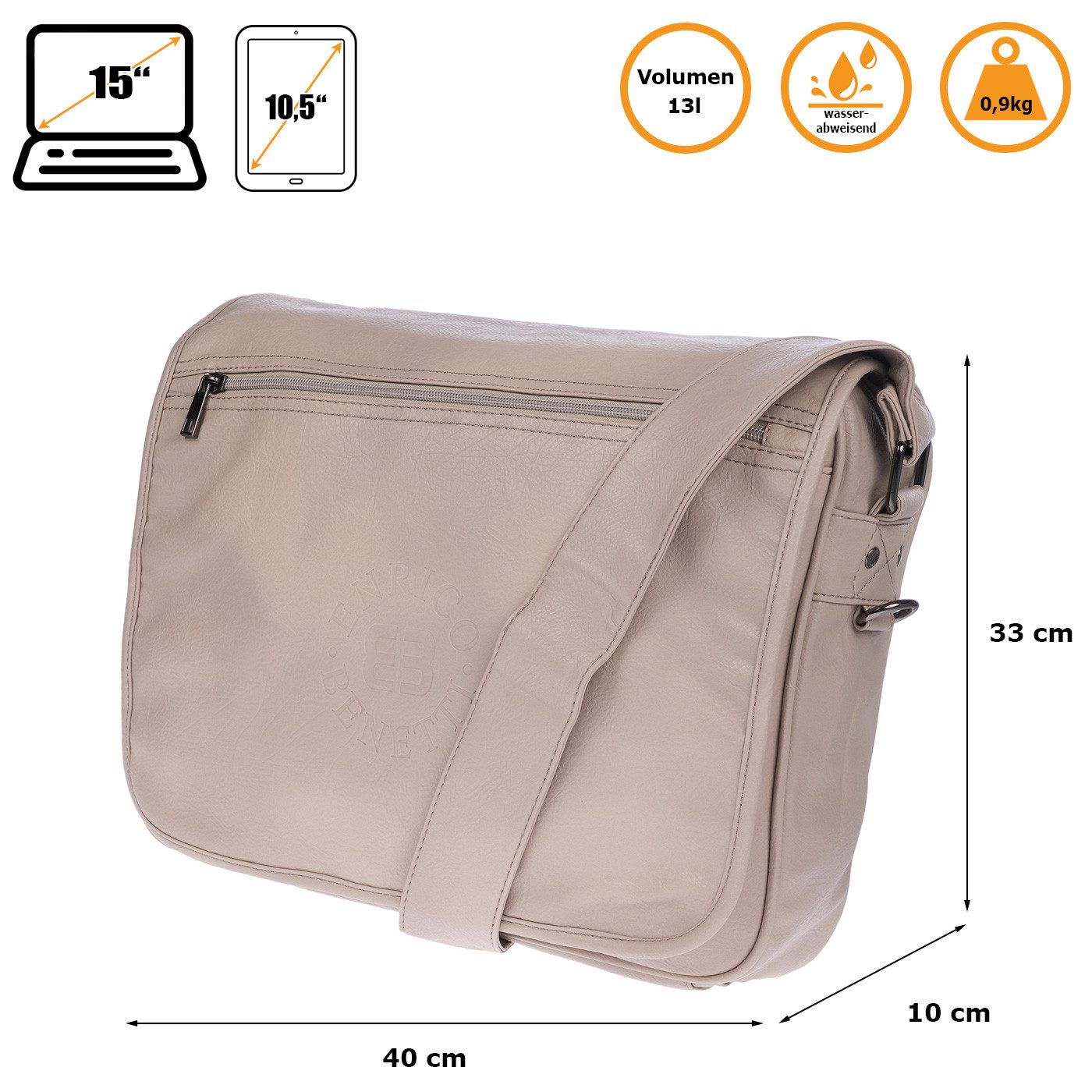 Christian Wippermann Umhängetasche XXL Notebooktasche Laptoptasche Flugbegl günstig online kaufen