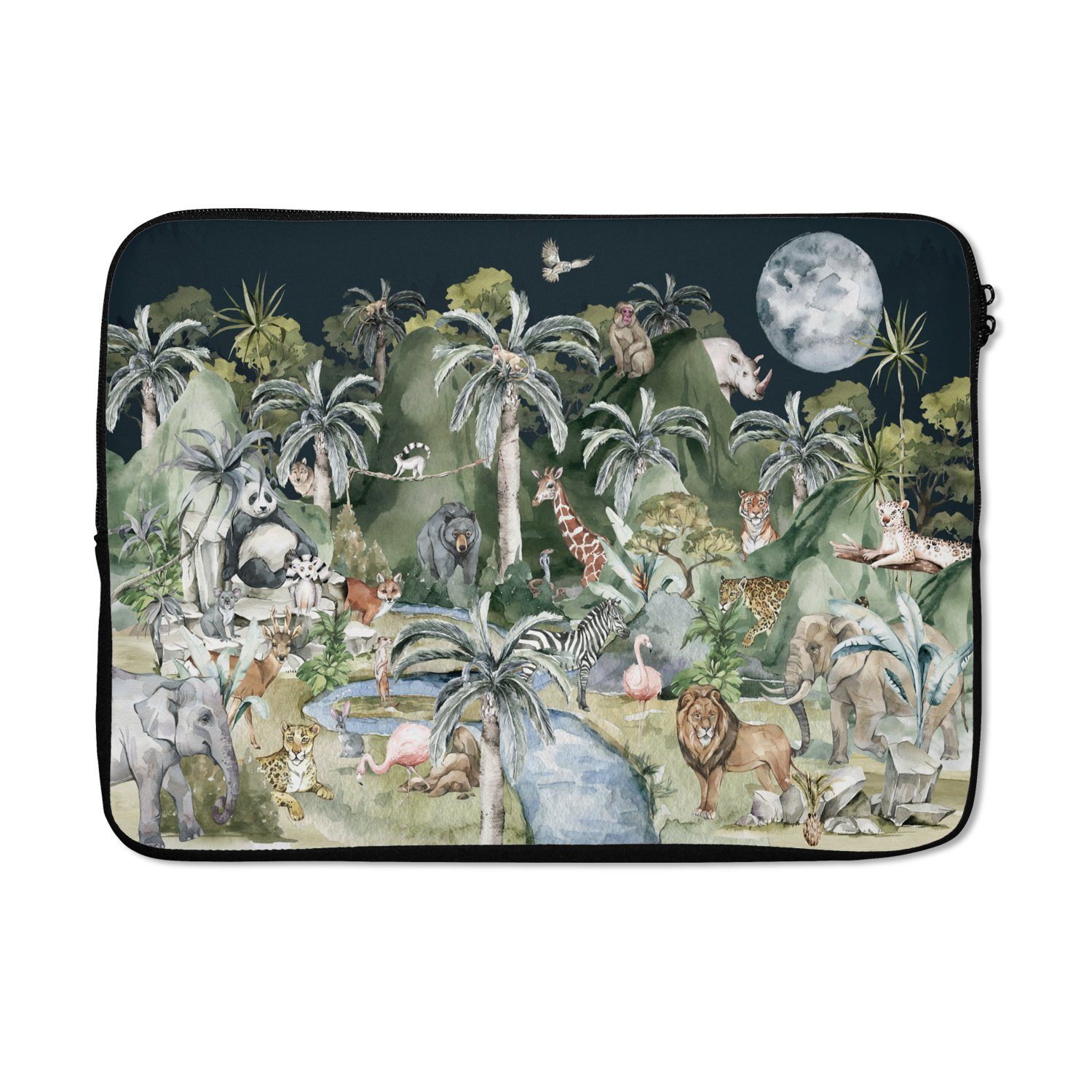 Laptop-Hülle Kinder - Dschungel - Natur - Tiere - Pflanzen