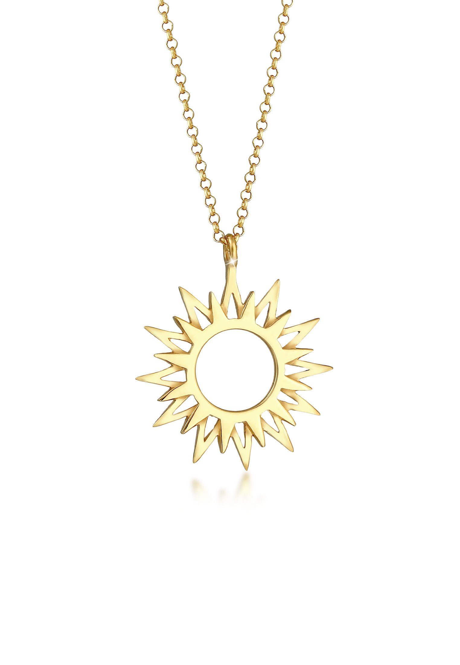 Kette mit Anhänger Sonne Sun Strahlen Astro Symbol 925 Silber