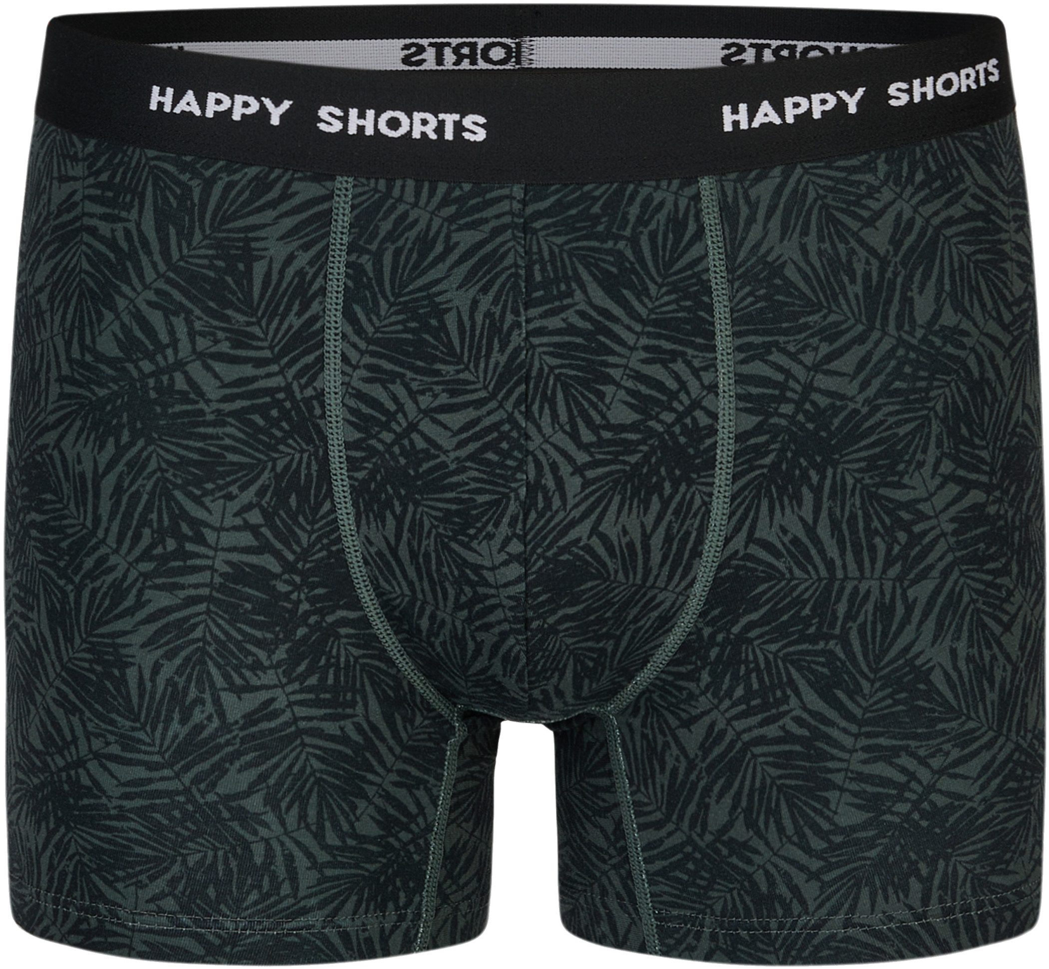 HAPPY SHORTS Trunk 2 Happy Shorts Jersey Trunk Herren Boxershorts Pant Palme Dunkel (1-St)