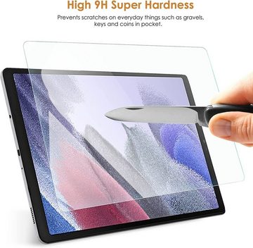 Lobwerk Tablet-Hülle 2in1 Set (Hülle + Glas) für Samsung Galaxy Tab A7 Lite T220 T225 8.7, Wake & Sleep Funktion, Sturzdämpfung, Aufstellfunktion