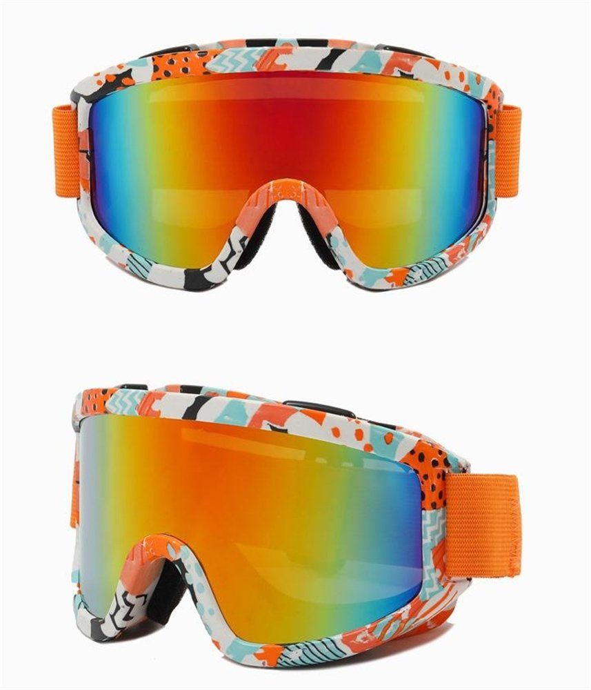 Rouemi Skibrille Erwachsene Skibrille,winddichte Outdoor-Skibrille den Bergsport für weiß