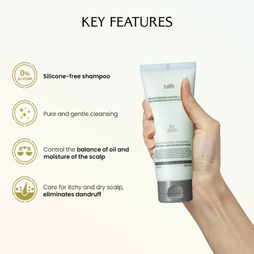 Lador Haarshampoo Lador, Moisture Balancing Shampoo - 100 ml, Feuchtigkeitsspendendes Kräuter-Shampoo