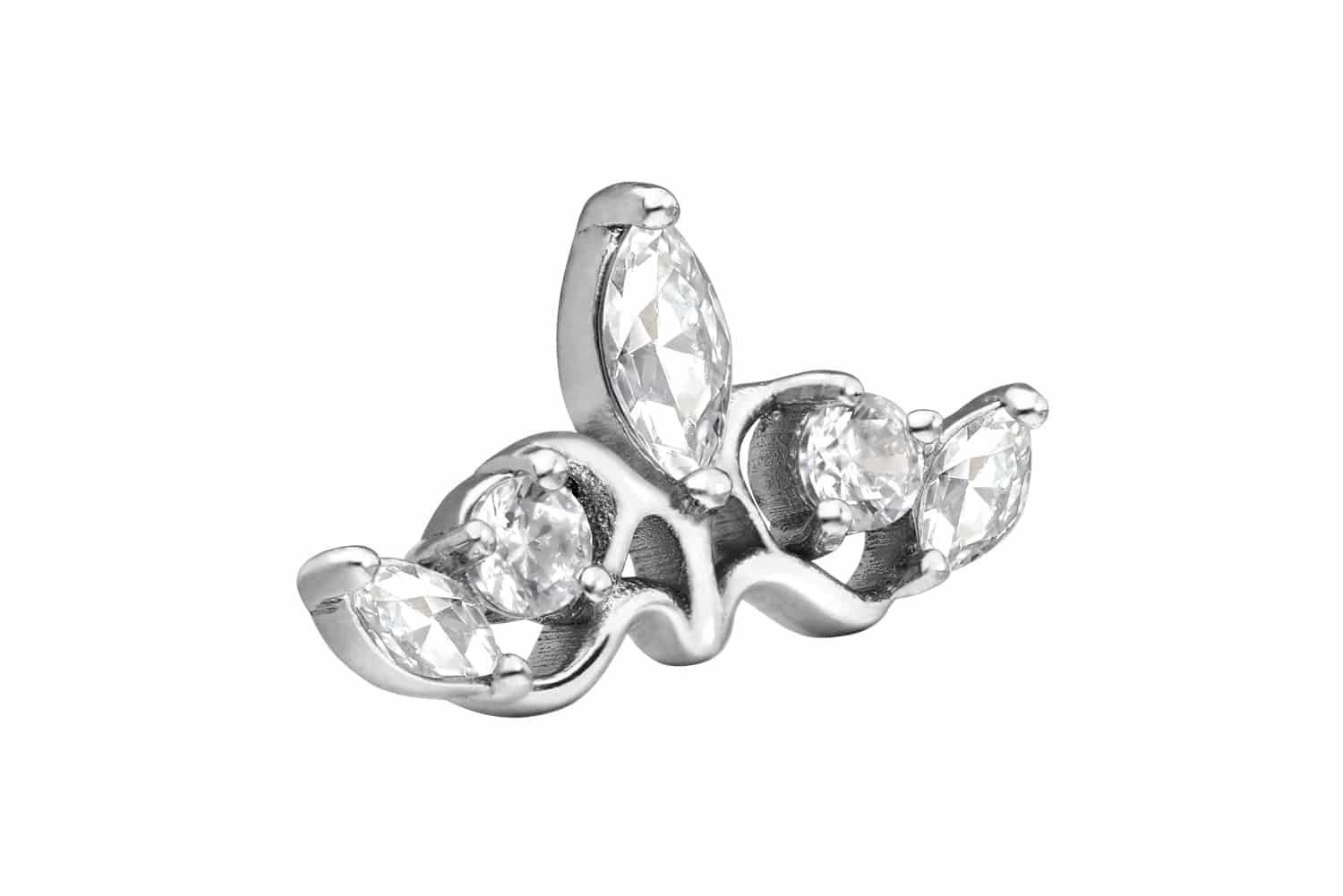 PIERCINGLINE Piercing-Set Titan Schraubaufsatz mit Außengewinde GOTISCHE KRONE (Schraub-Aufsätze, 1-tlg)