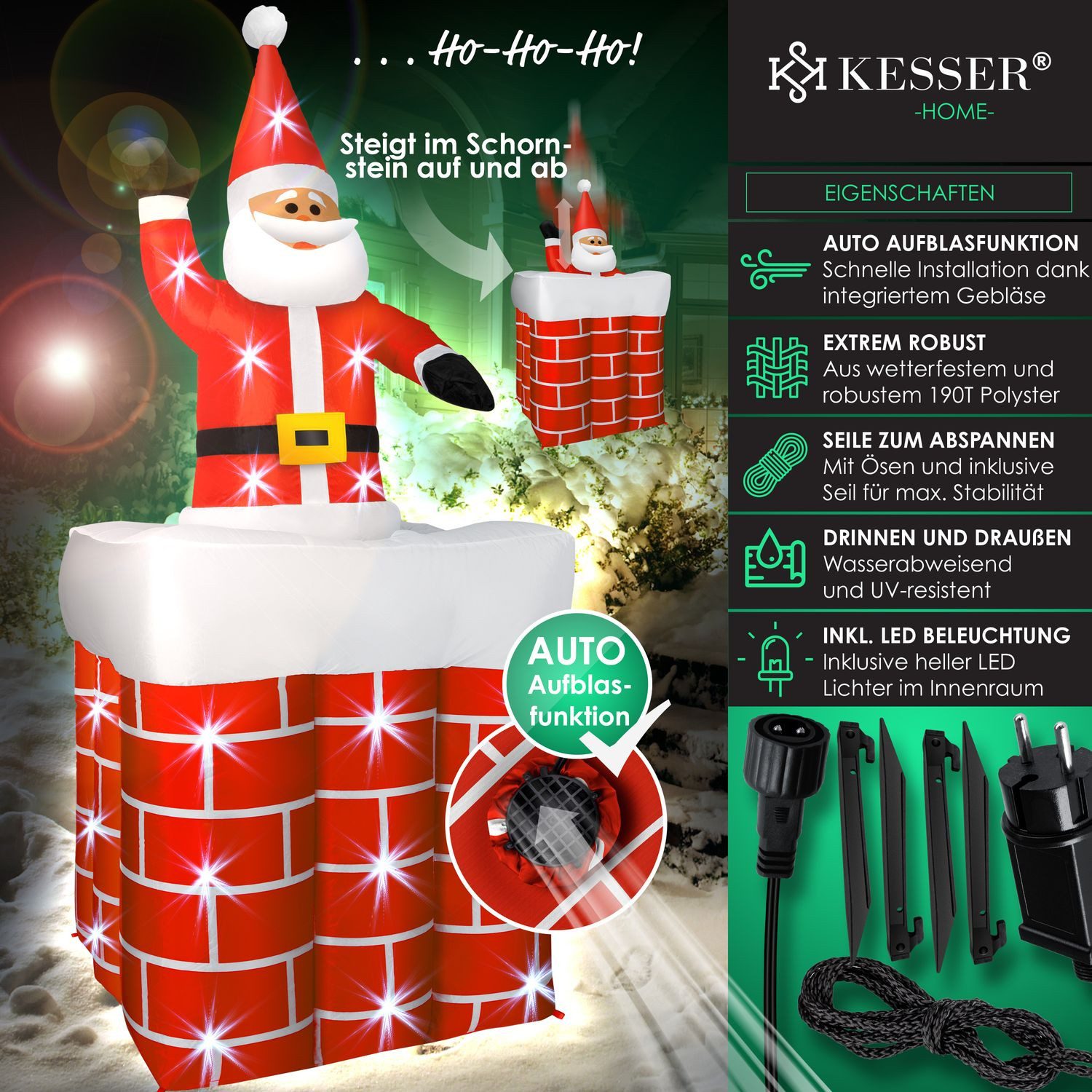 KESSER Weihnachtsfigur, Aufblasbarer Weihnachtsmann 178cm Groß günstig online kaufen