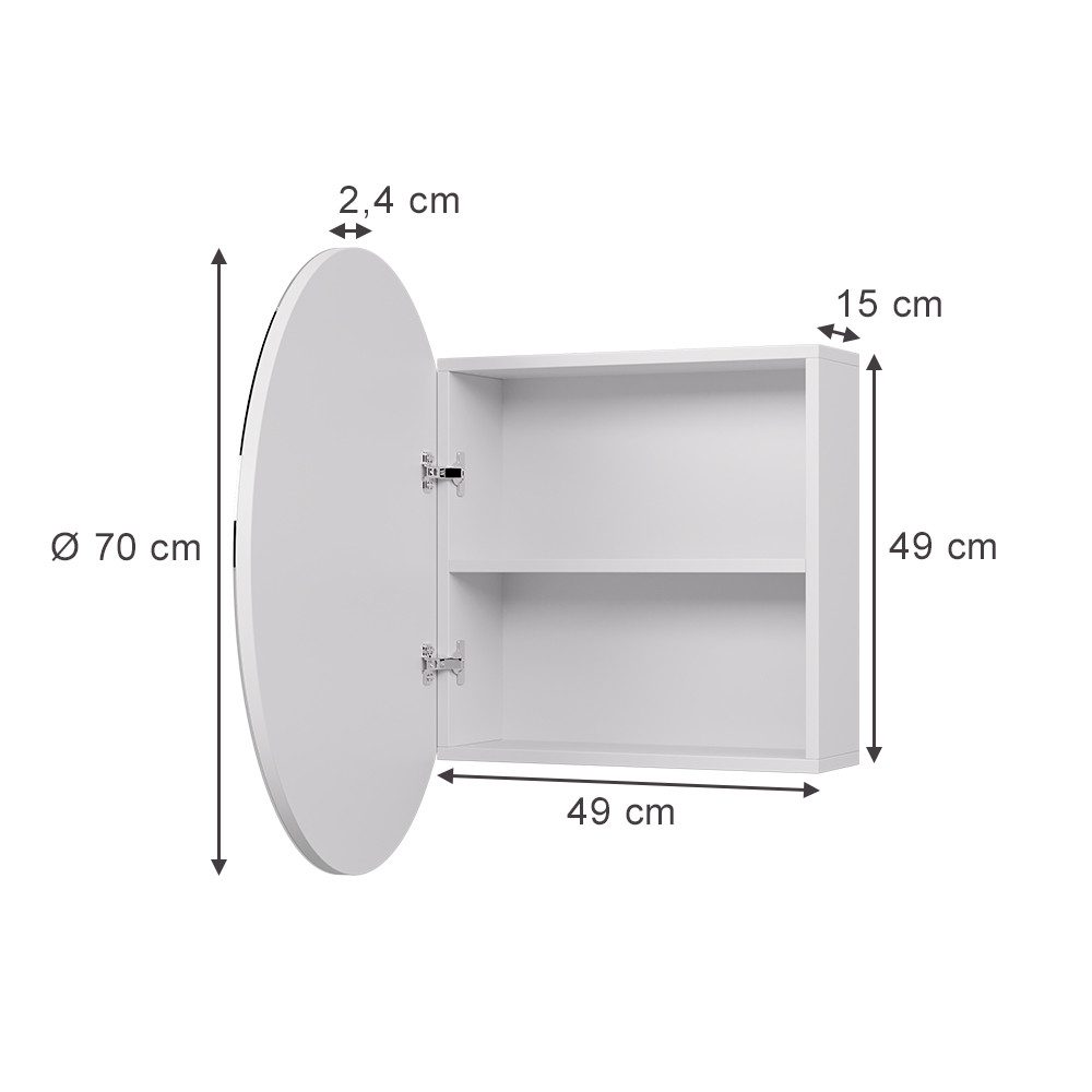 Vicco Badezimmerspiegelschrank Loki, Weiß, 70 x günstig online kaufen