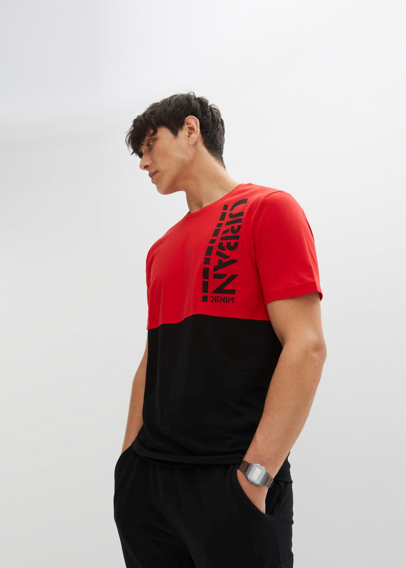 bonprix T-Shirt regular fit, kurzärmelig, aus Baumwolle