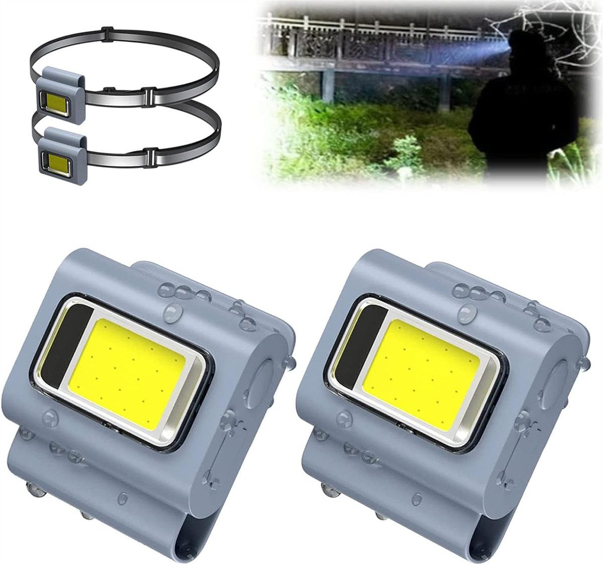 Bifurcation Bogenlampe LED-Clipleuchte zum Joggen, 500 Lumen, Mini-Arbeitsleuchte mit Scheinwerfer