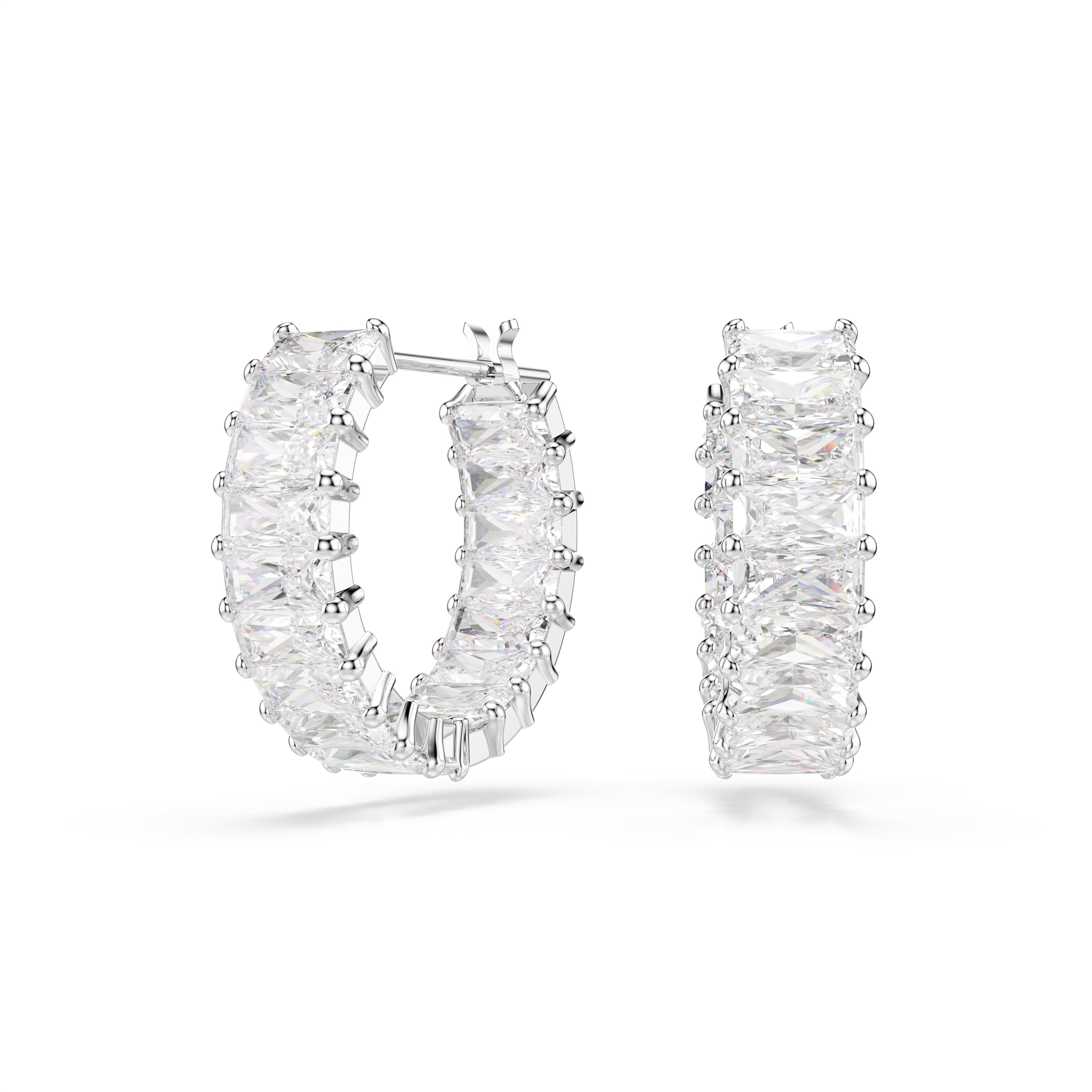 Swarovski Paar Creolen Schmuck Geschenk Matrix Ohrringe, mit Swarovski® Kristall, Swarovski® Zirkonia (synth)