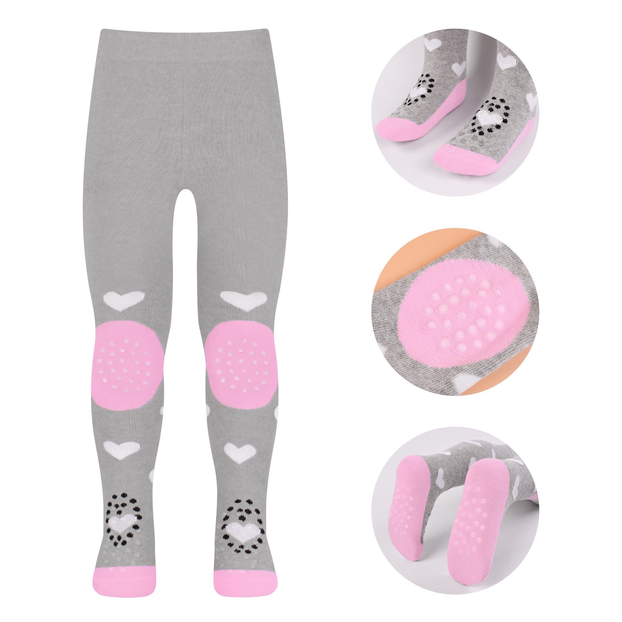 L&K-II Strickstrumpfhose 2769 Krabbelstrumpfhose mit ABS Sohle Anti Rutsch Noppen Punkte – Bild 2 von 5