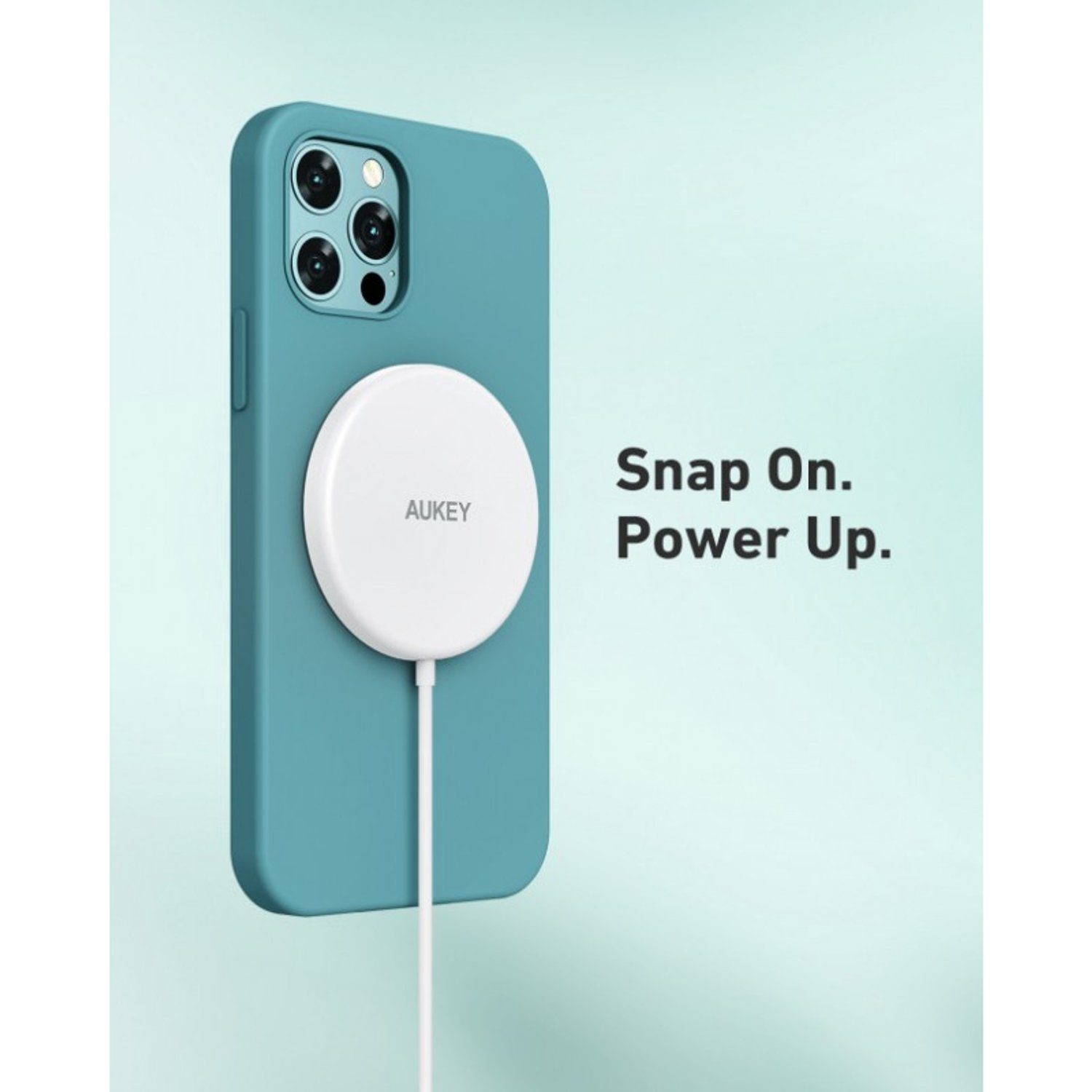AUKEY Smartphone-Ladegerät (Drahtloses Ladegerät 15W Weiß)