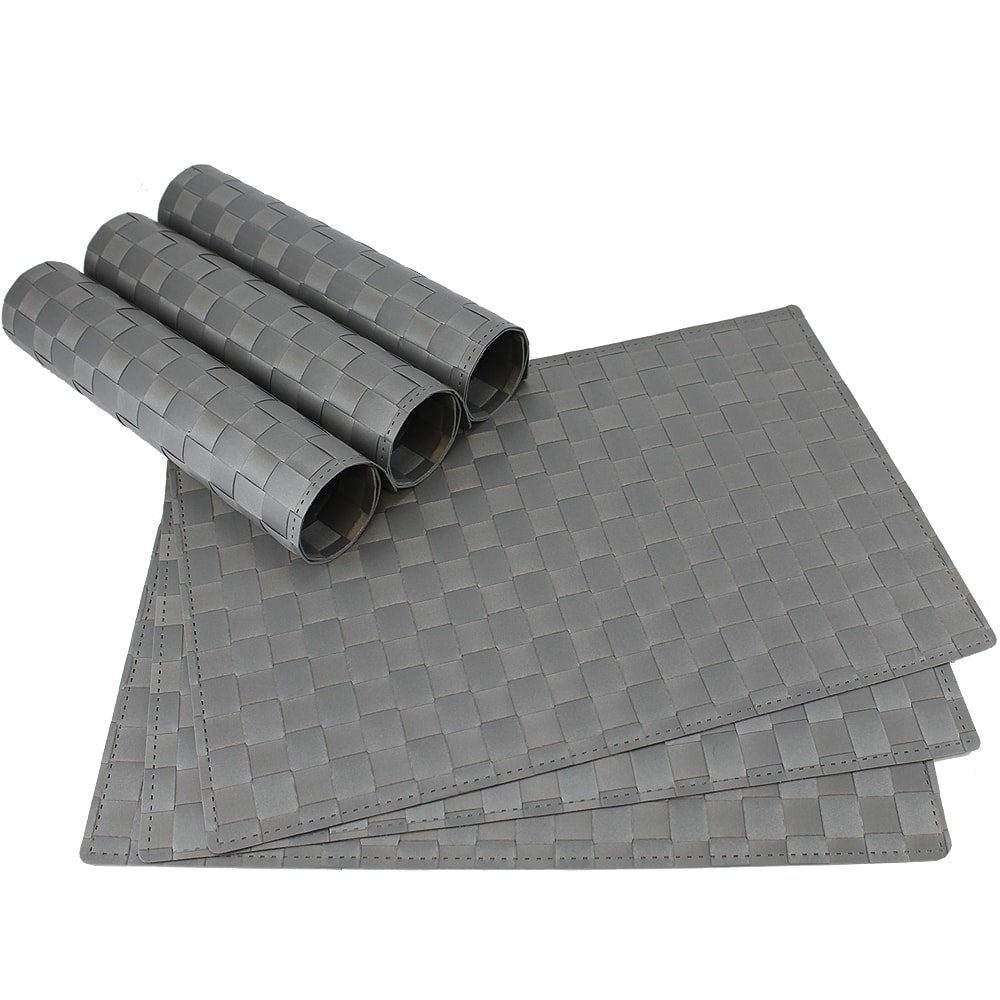 matches21 HOME & HOBBY Platzset Tischset MODERN hellgrau grau 6er Tischunterlage als Tischdeko, (6-St), modernes Esstisch Platzdeckchen als abwaschbarer Tischuntersetzer