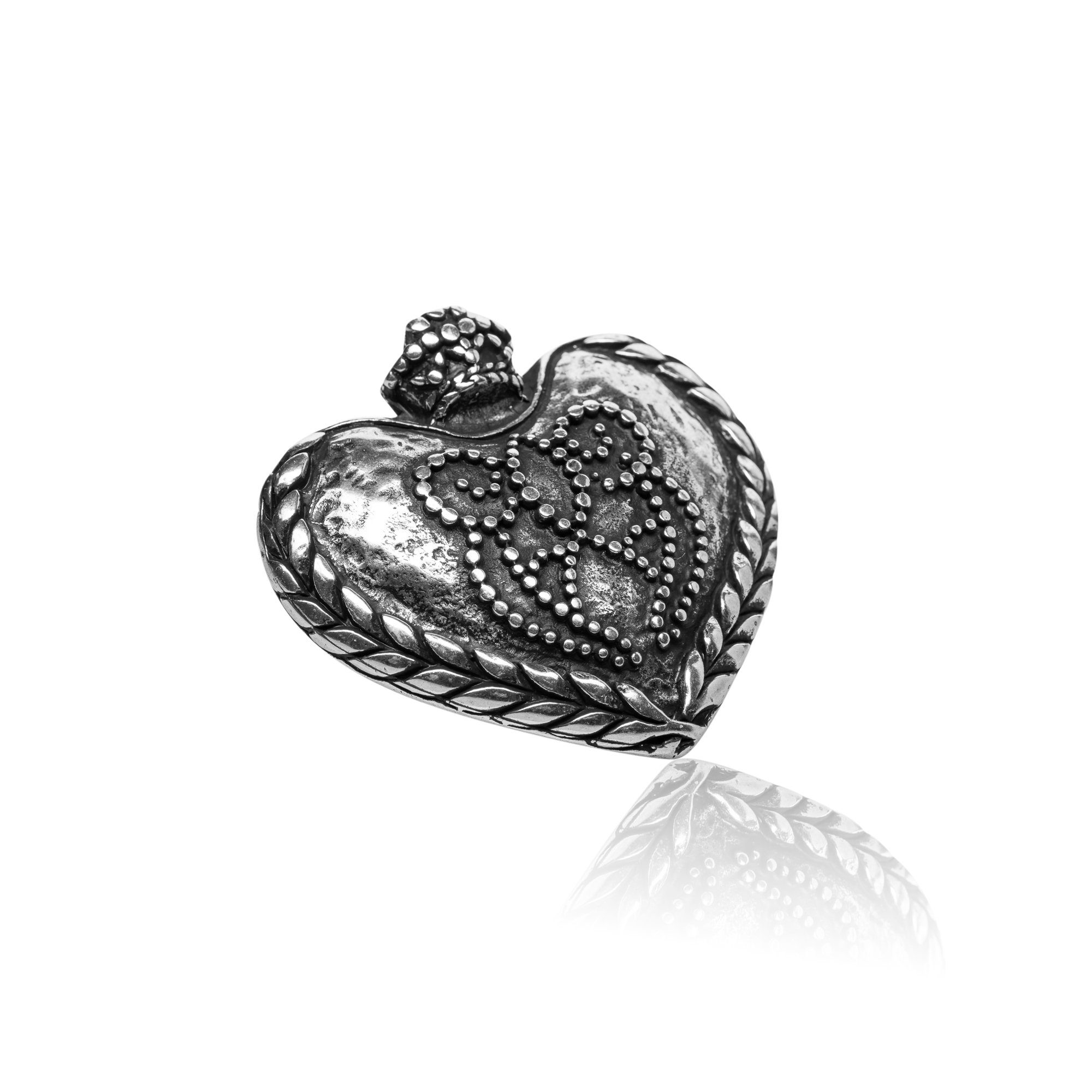Gürtelschnalle 40mm Metall Silber - Buckle Big Heart - 330707520020