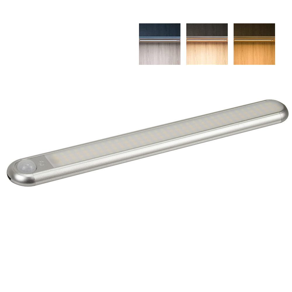 Qualra LED Unterbauleuchte LED Schrankleuchte USB Lampe Mit Bewegungsmelder Innen Wiederaufladbar, für Kleiderschrank, Treppe, Kofferraum