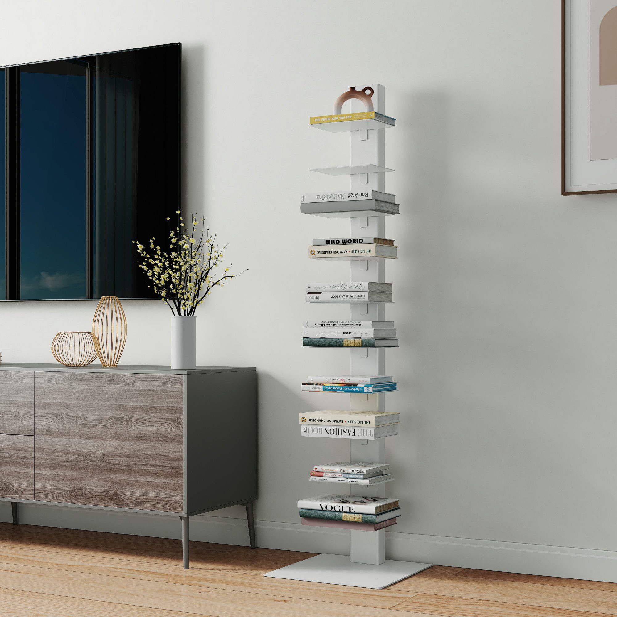 en.casa CD-Regal, Standregal »Eksjö« 150x39x39 cm günstig online kaufen