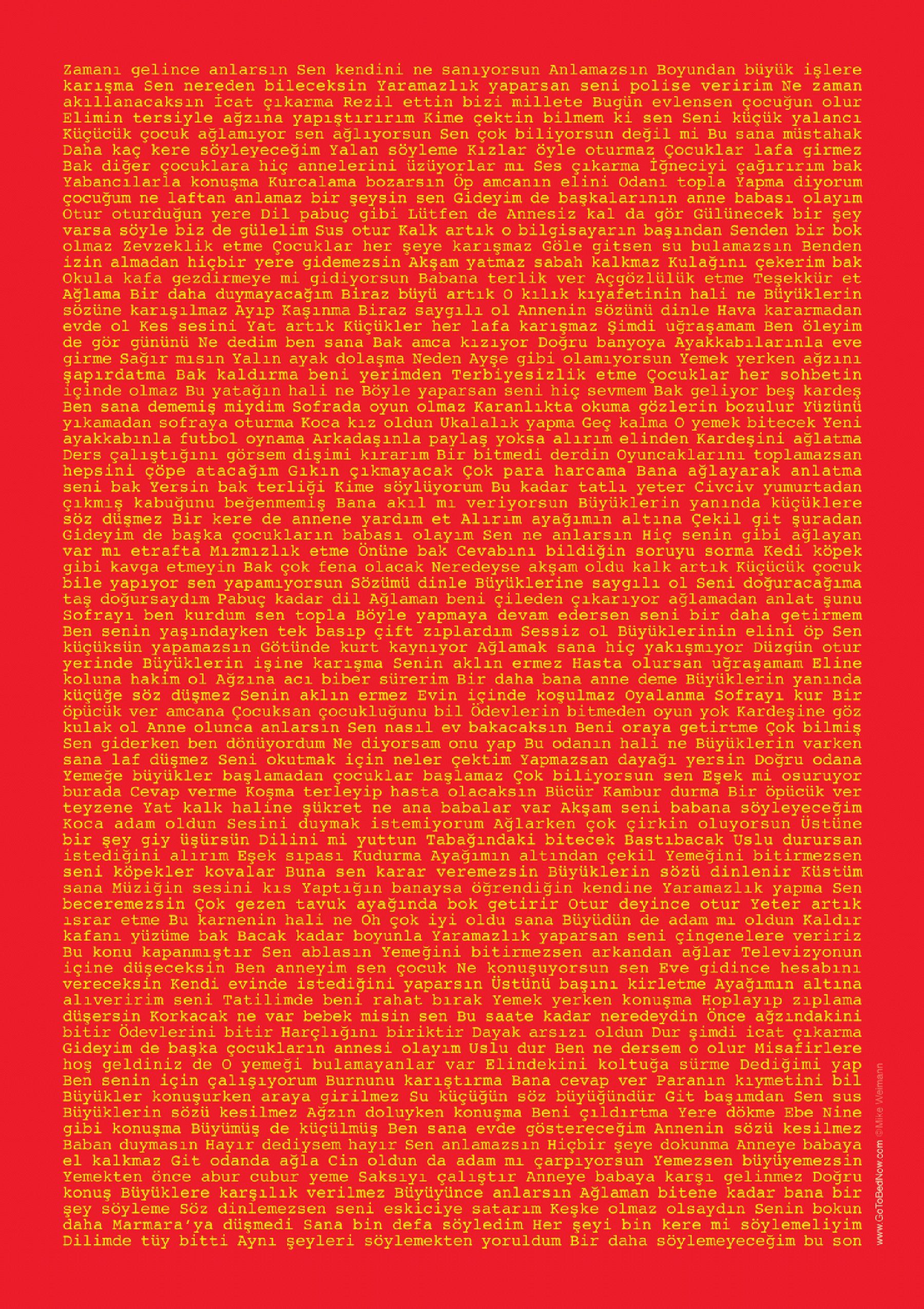 Close Up Poster Erziehungssprüche Poster auf türkisch 59,4 x 84,1 cm