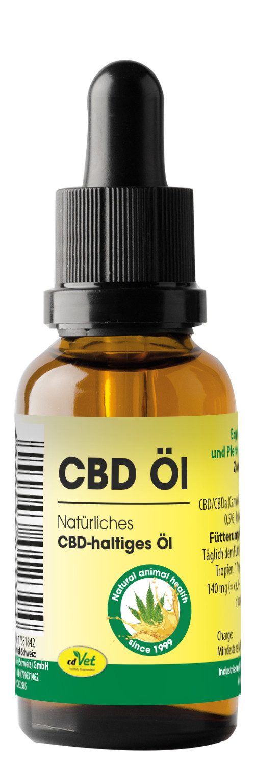 cdVet CBD Öl, Nahrungsergänzungsmittel für: Pferde, Hunde, cdVet-Kaltpressverfahren