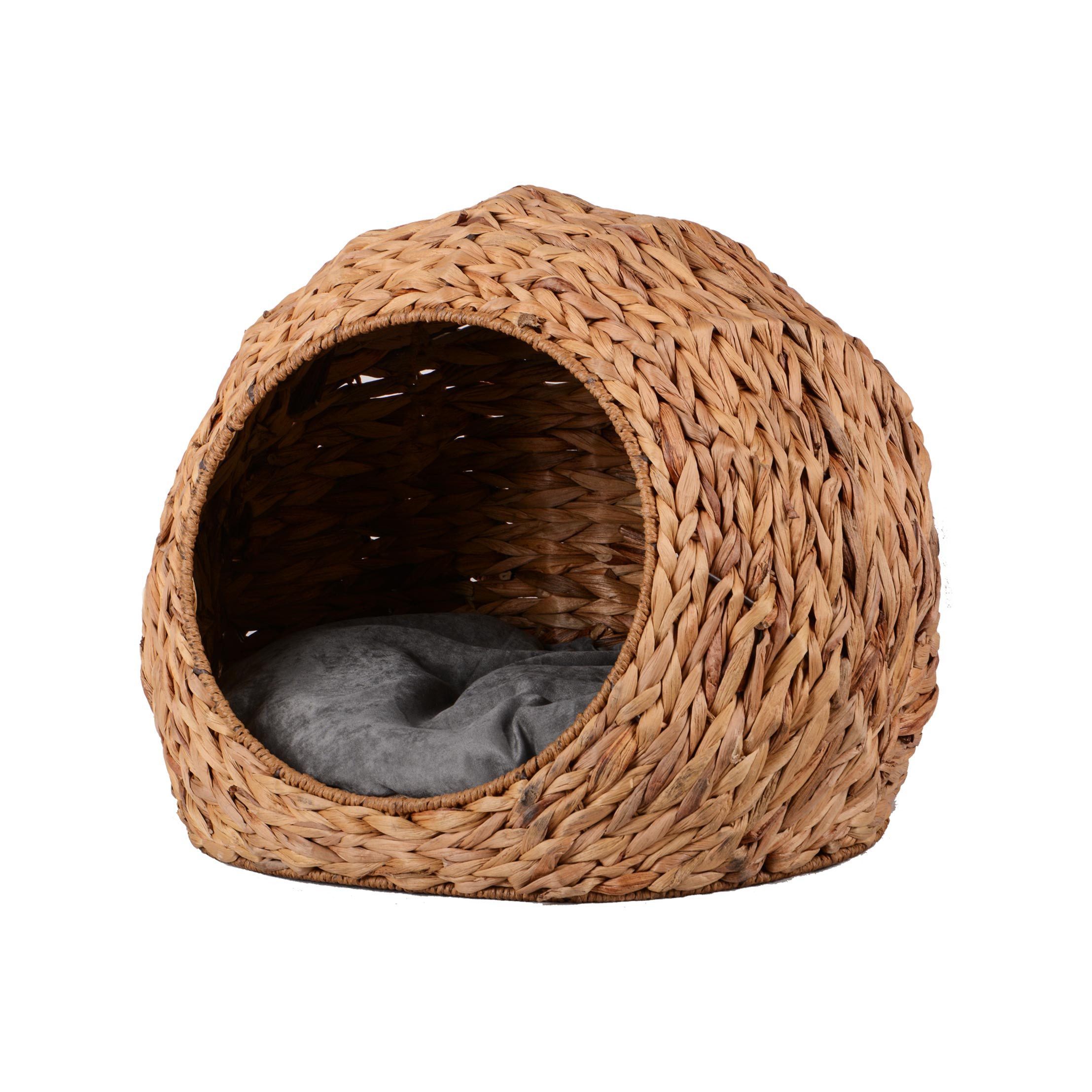 UNUS ANIMALS Tierkorb Haustierkorb Kugelform natur 55x42 cm rund Kissen Hund und Katze