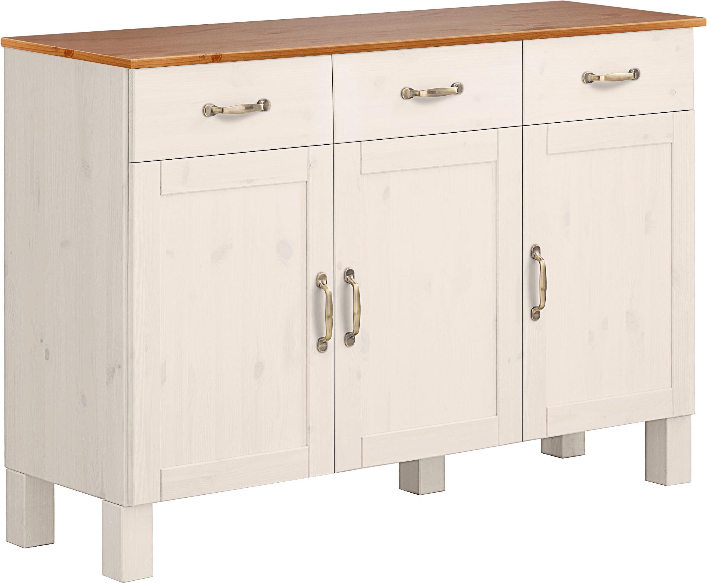 Home affaire Sideboard Alby, Breite 125 cm, 3 Türen, 2 Schubkästen