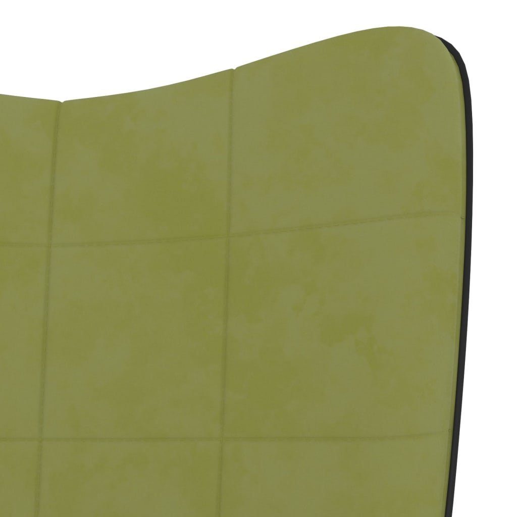 furnicato Sessel Relaxsessel mit und Hocker PVC Samt Hellgrün