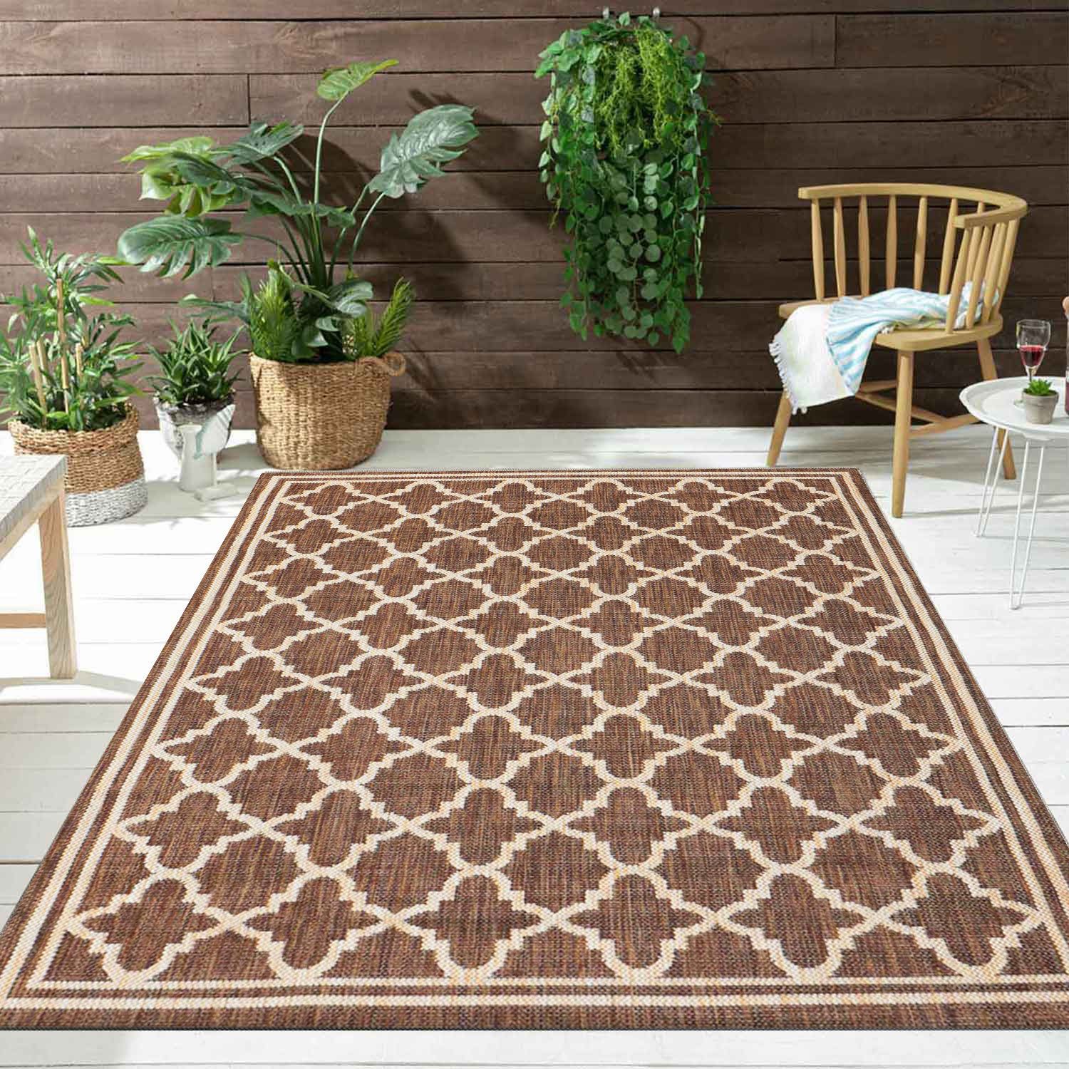 Vimoda Outdoorteppich Teppich Balkon Läufer Terrase, günstig online kaufen