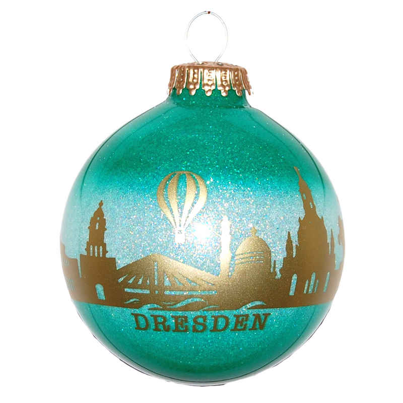 INGE-GLAS® Weihnachtsbaumkugel Dresden Souvenirkugel (1 St), Christbaumkugel aus Glas