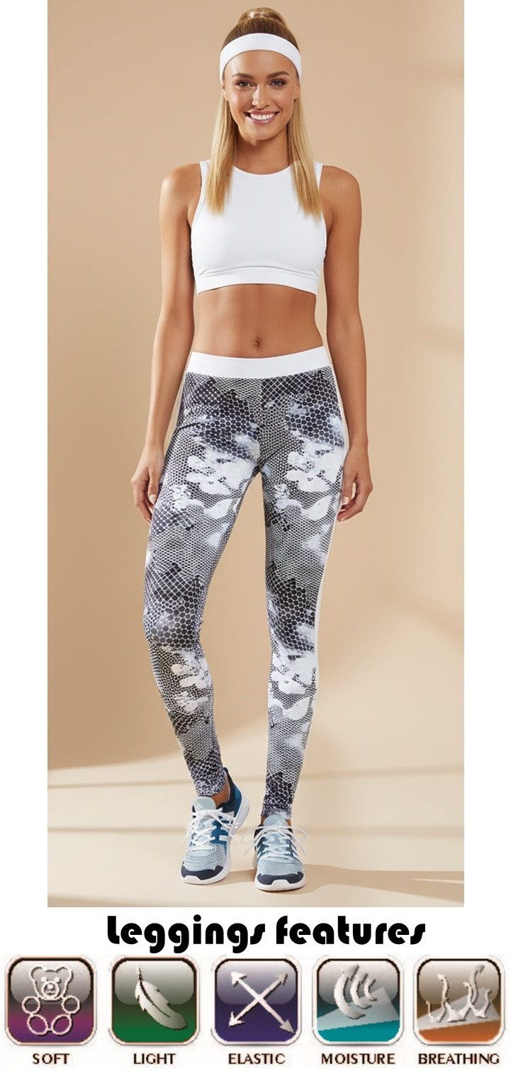 Bas Bleu Funktionsleggings Sportleggings mit markantem Design